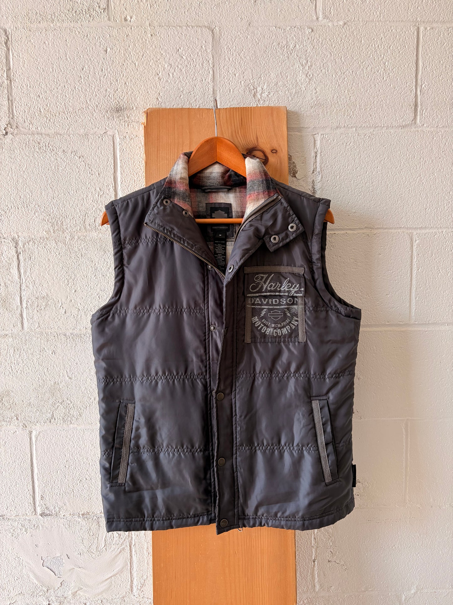 Flannel Lined Harley Vest : M