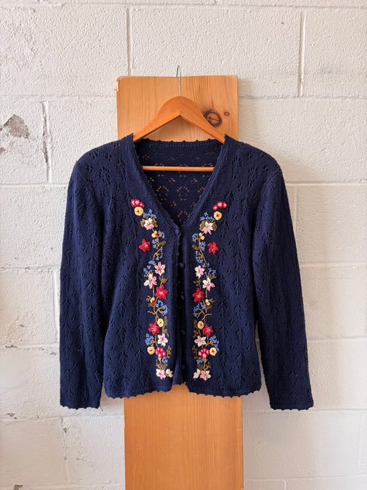 Floral Embroidered Cardigan : M/L