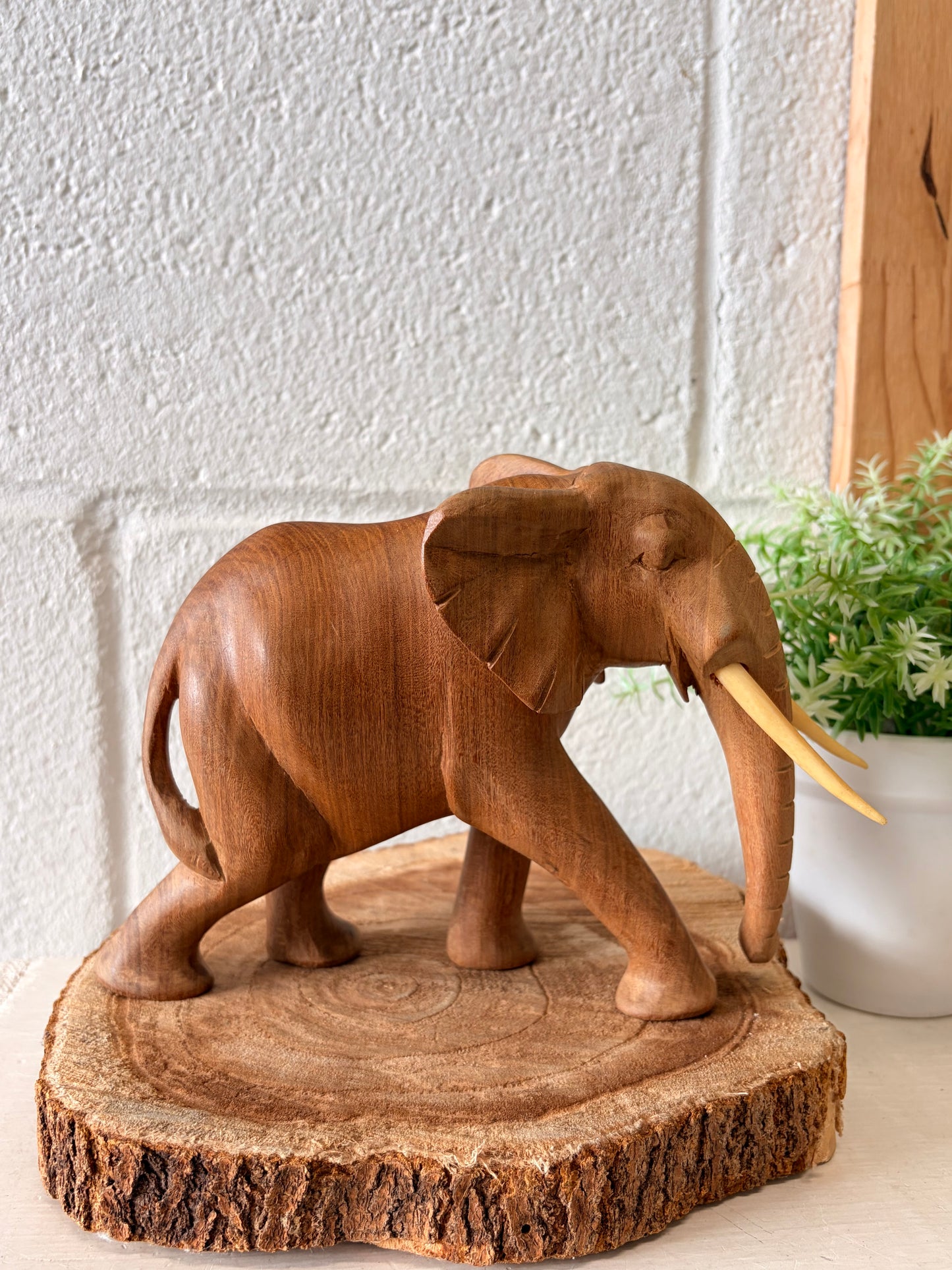 Wooden Elephant Figurine