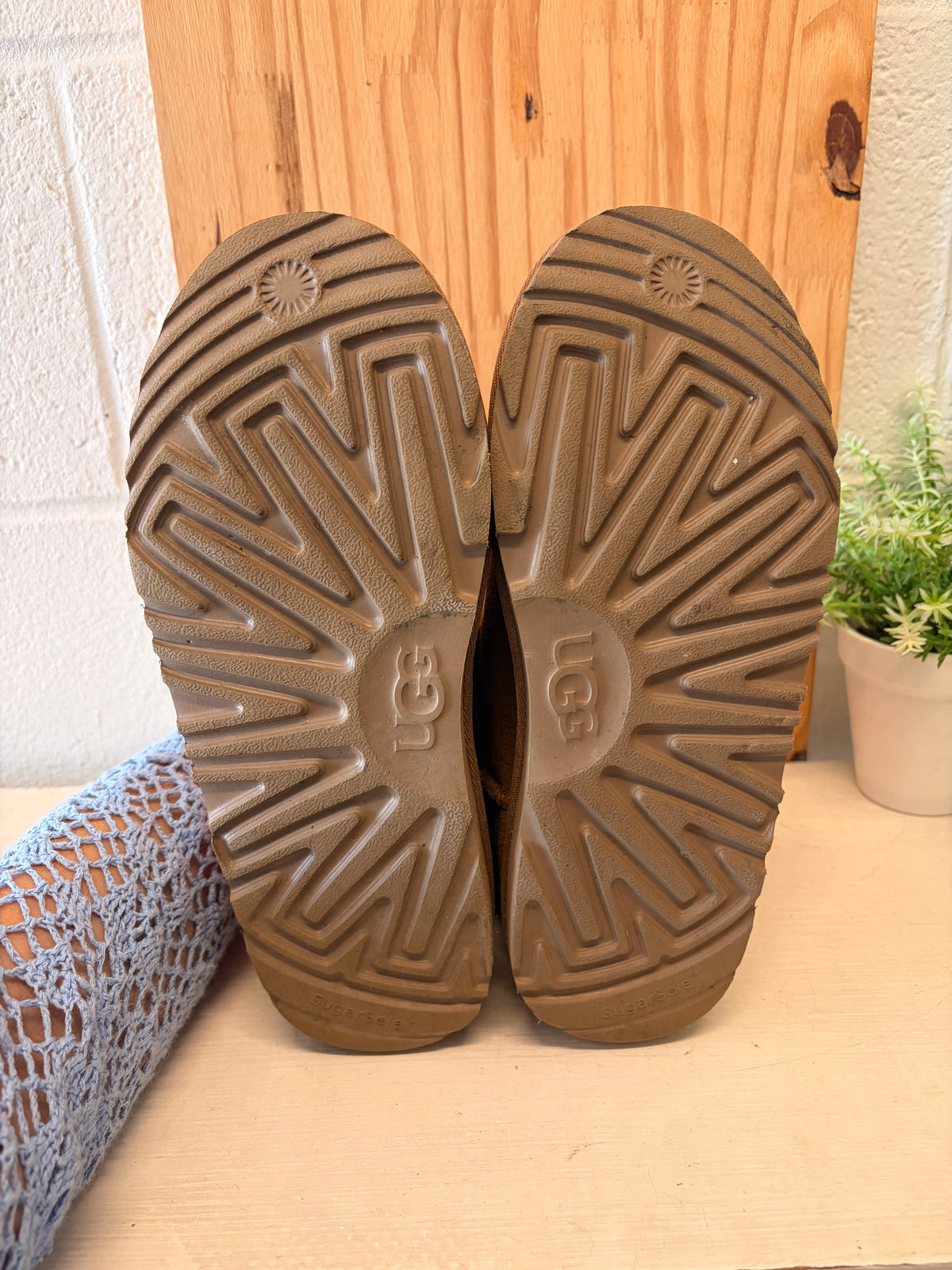 Orange Zipper Mini Uggs : Size 6