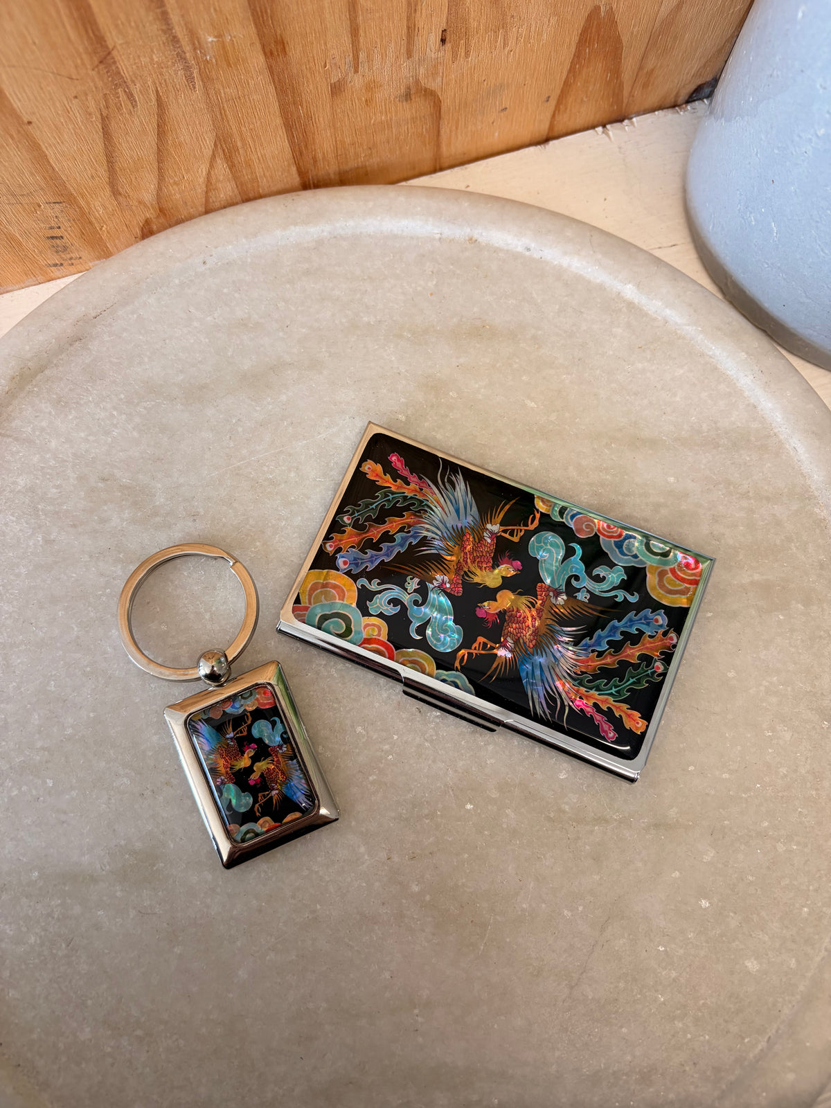 Iridescent Phoenix Business Card Compact & Keychain