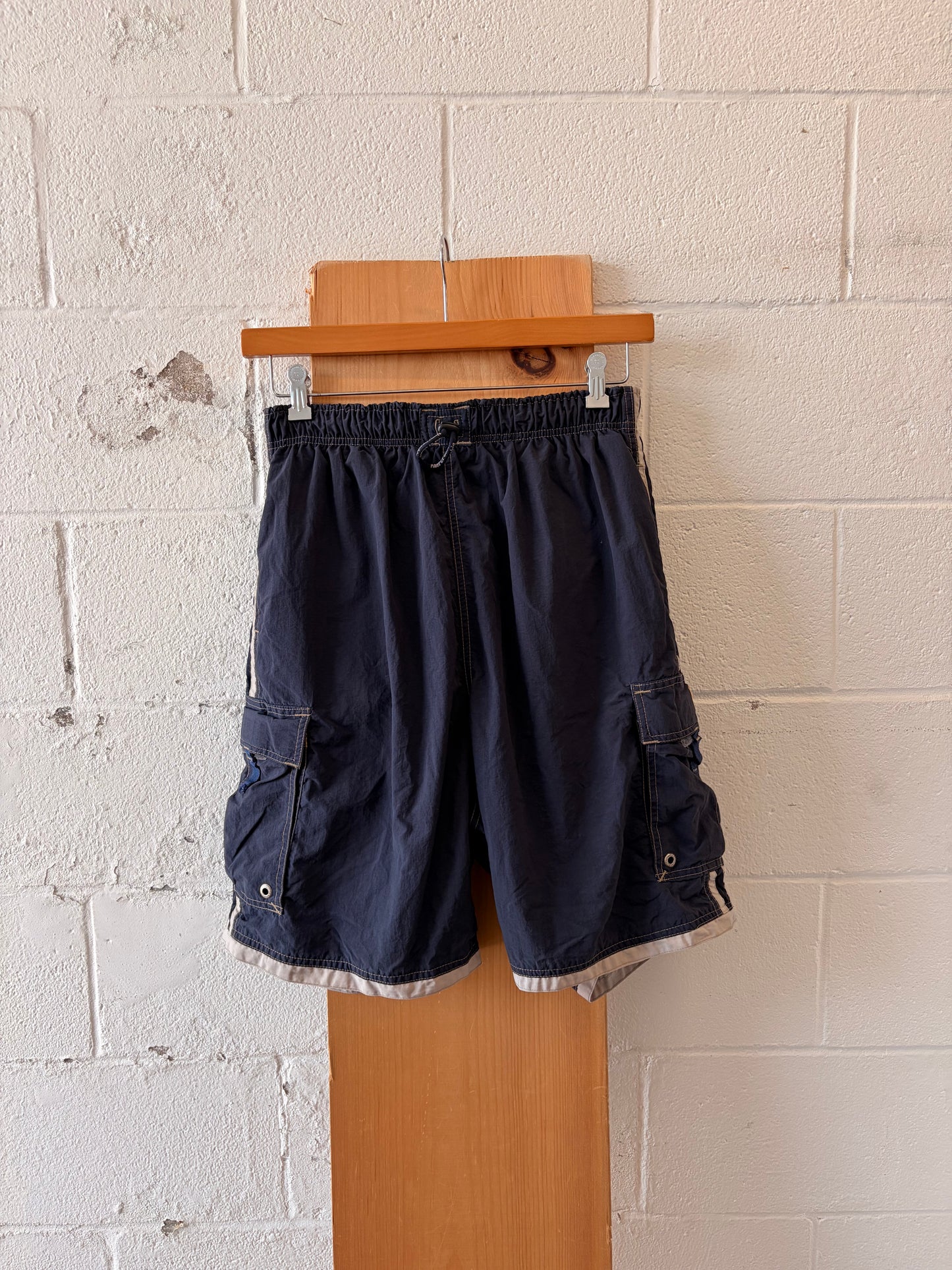 Vtg Abercrombie Navy Swim Shorts : M/L