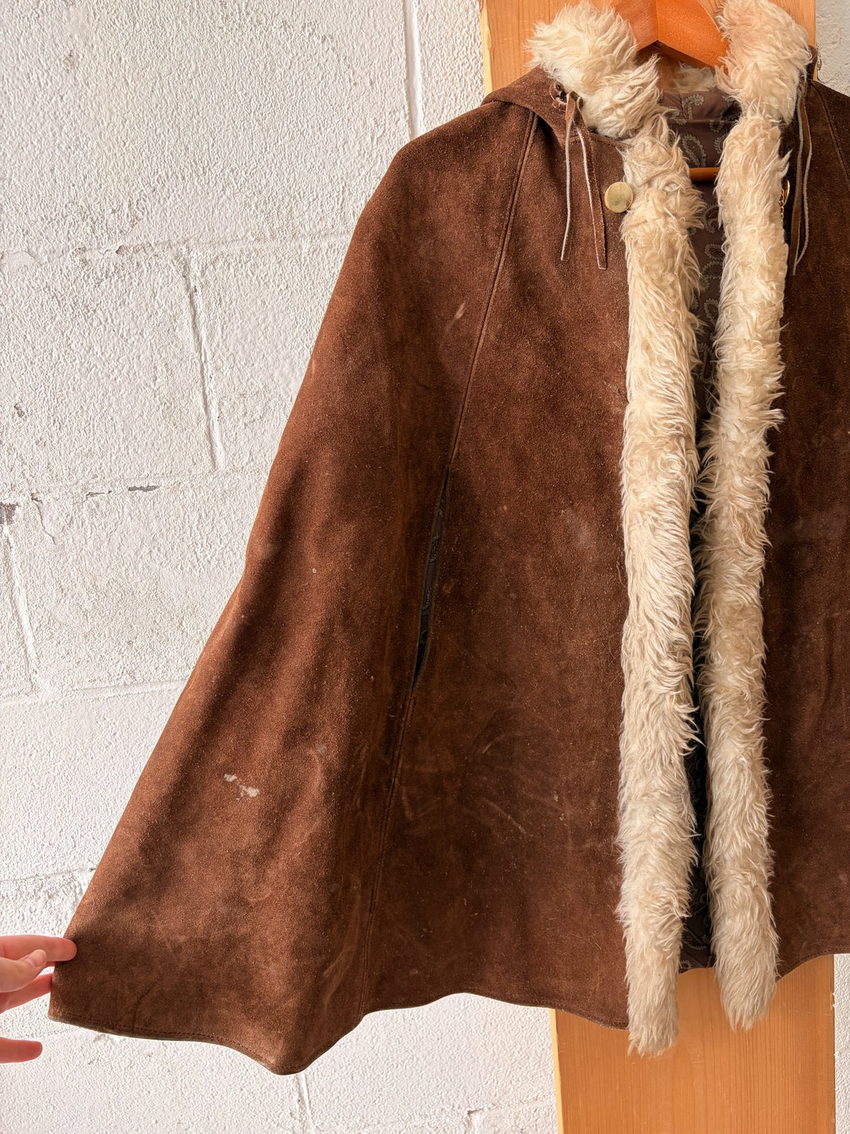 Vtg Suede Penny Lane Cape : OS