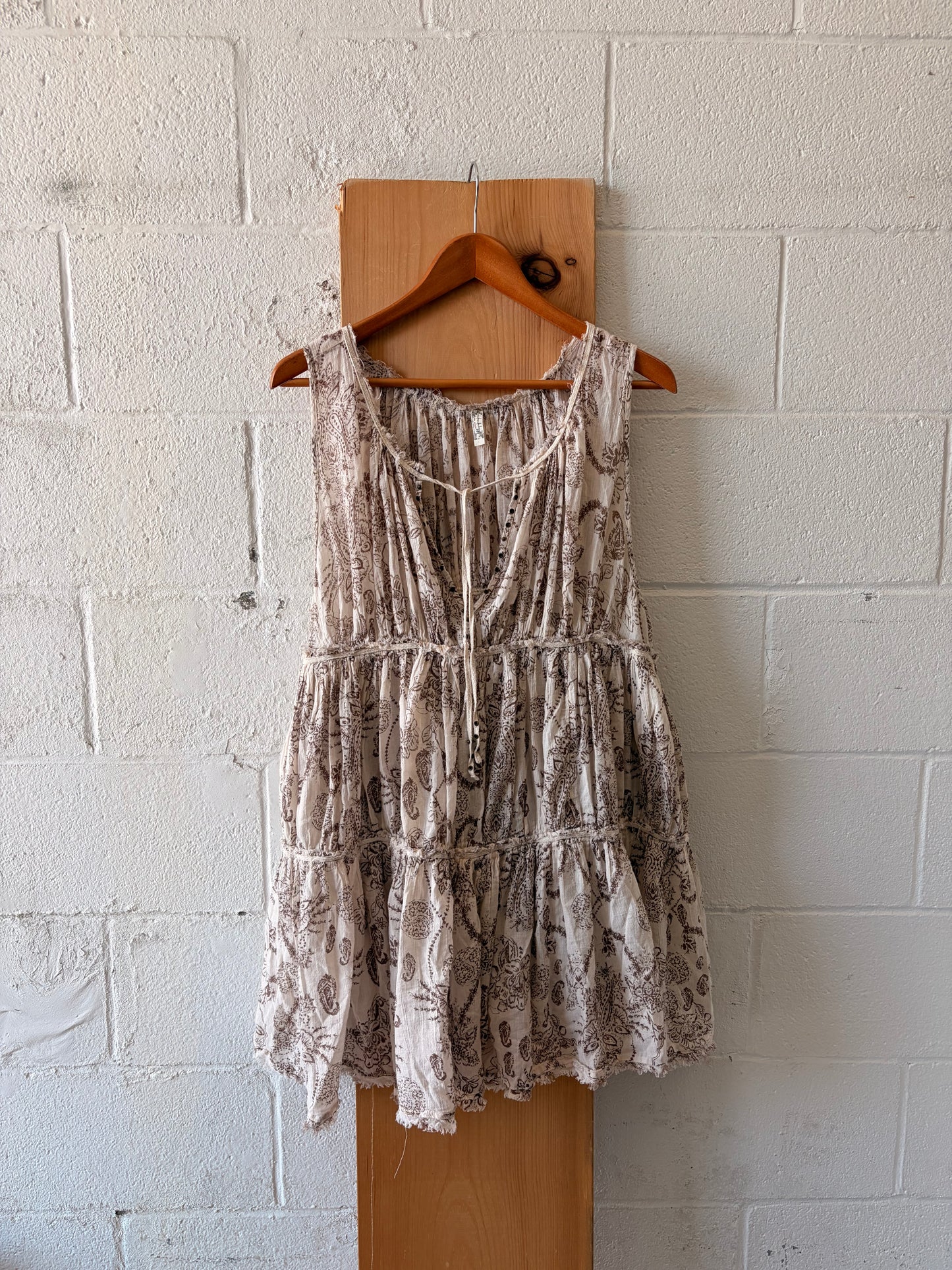 Free People Beige Floral Mini Dress / Tunic : S