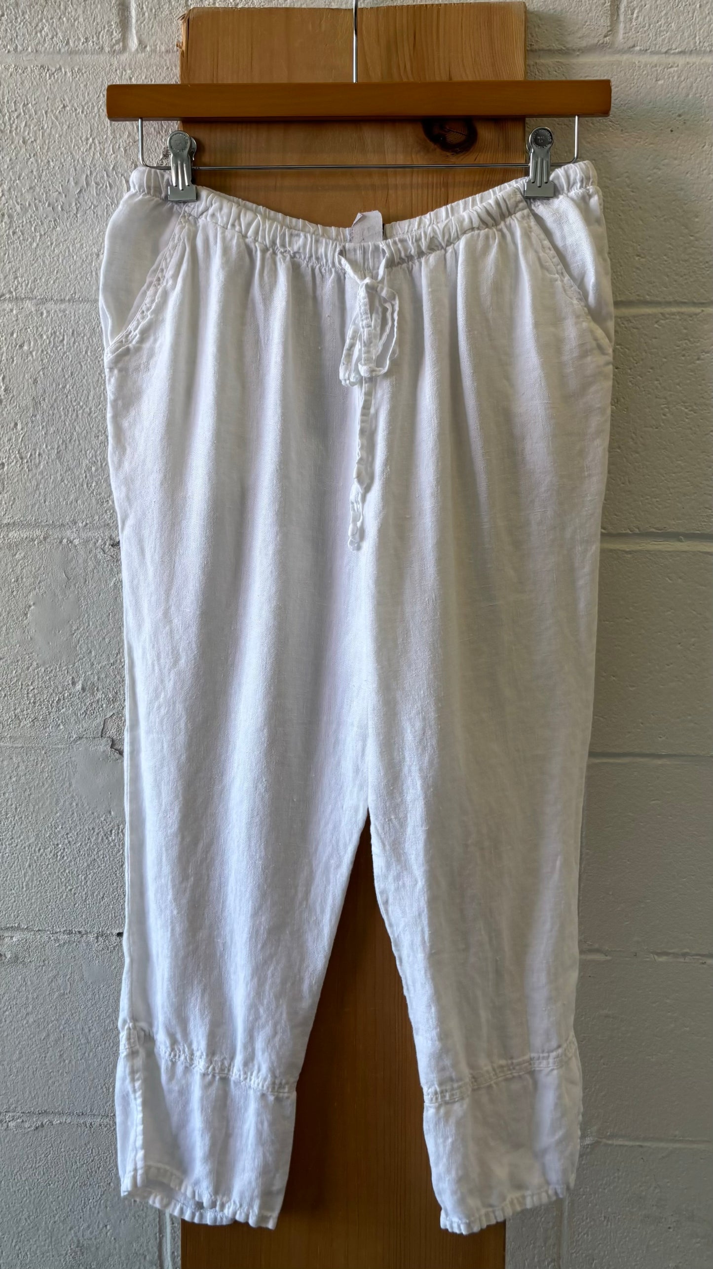 Vtg 100% Linen White Pants : M