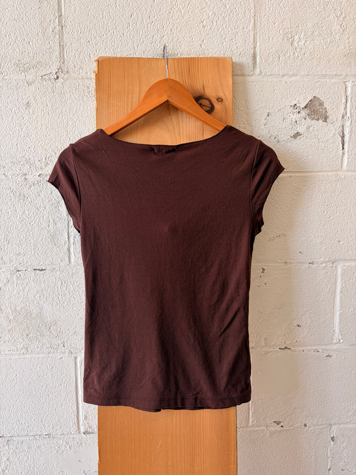 Gathered Brown Tee : L