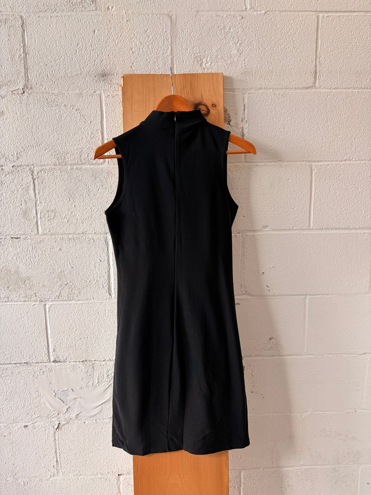 Classic Black Mock Neck Dress : S