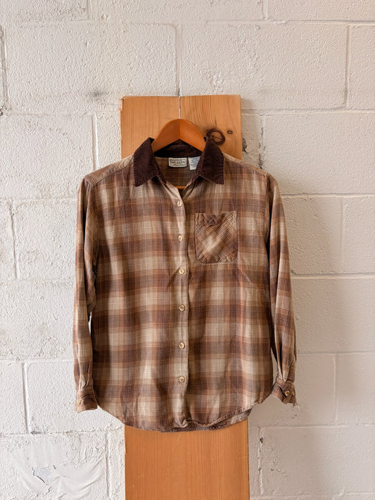 Vtg Plaid Button Up : Youth Large