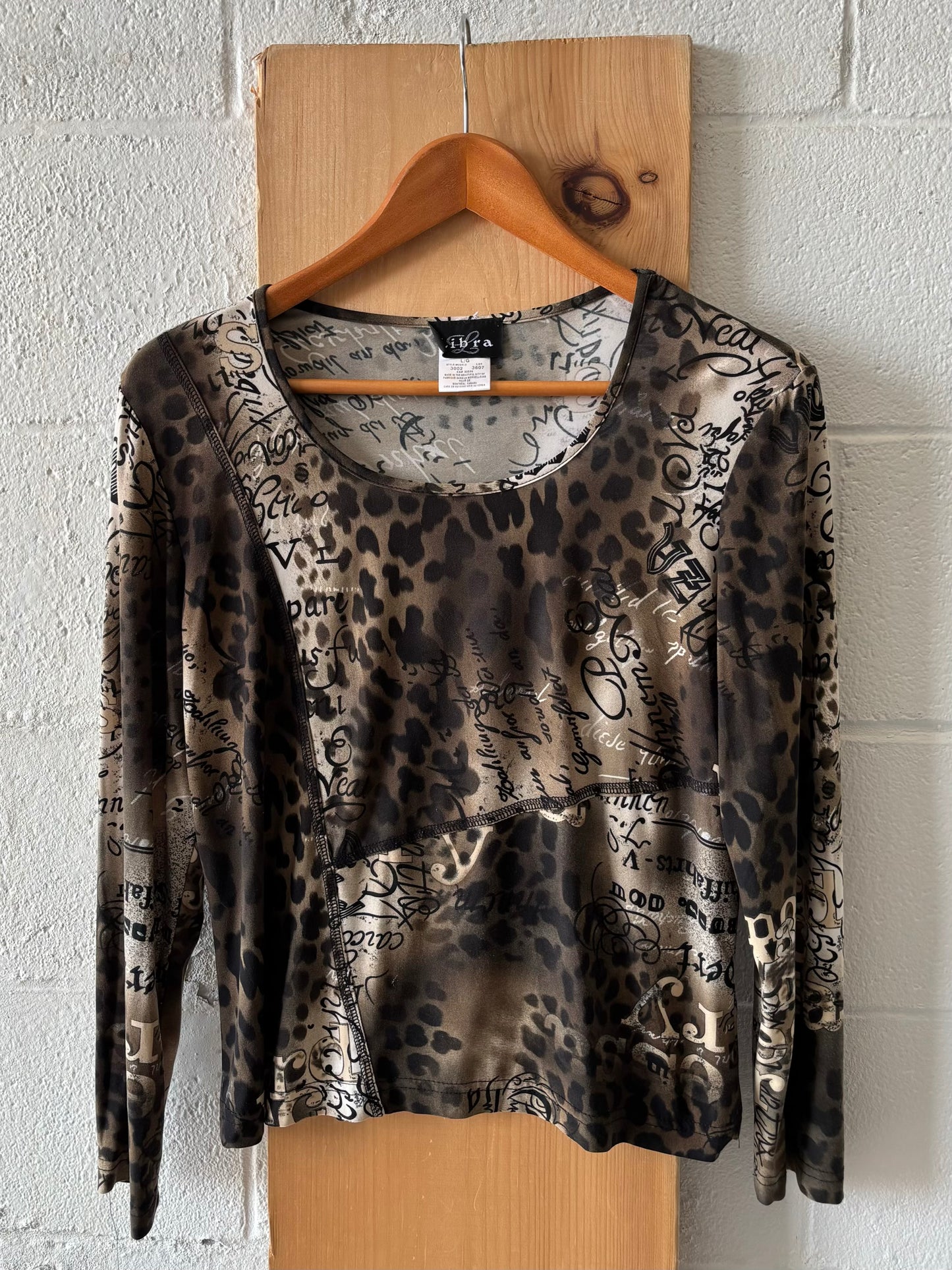 Y2K Brown Long Sleeve Top : L