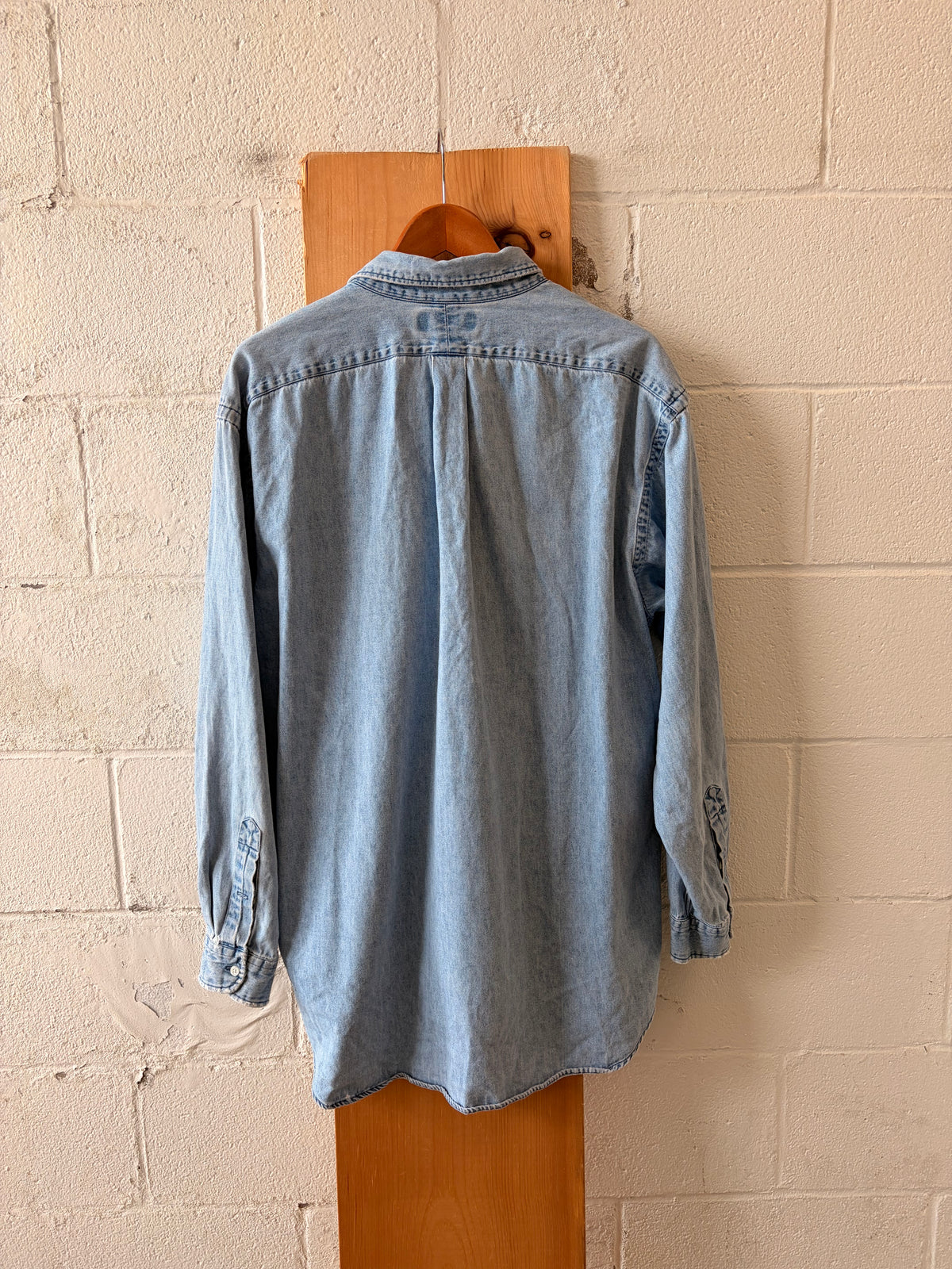 Vtg Denim Ralph Lauren Button Down : XL