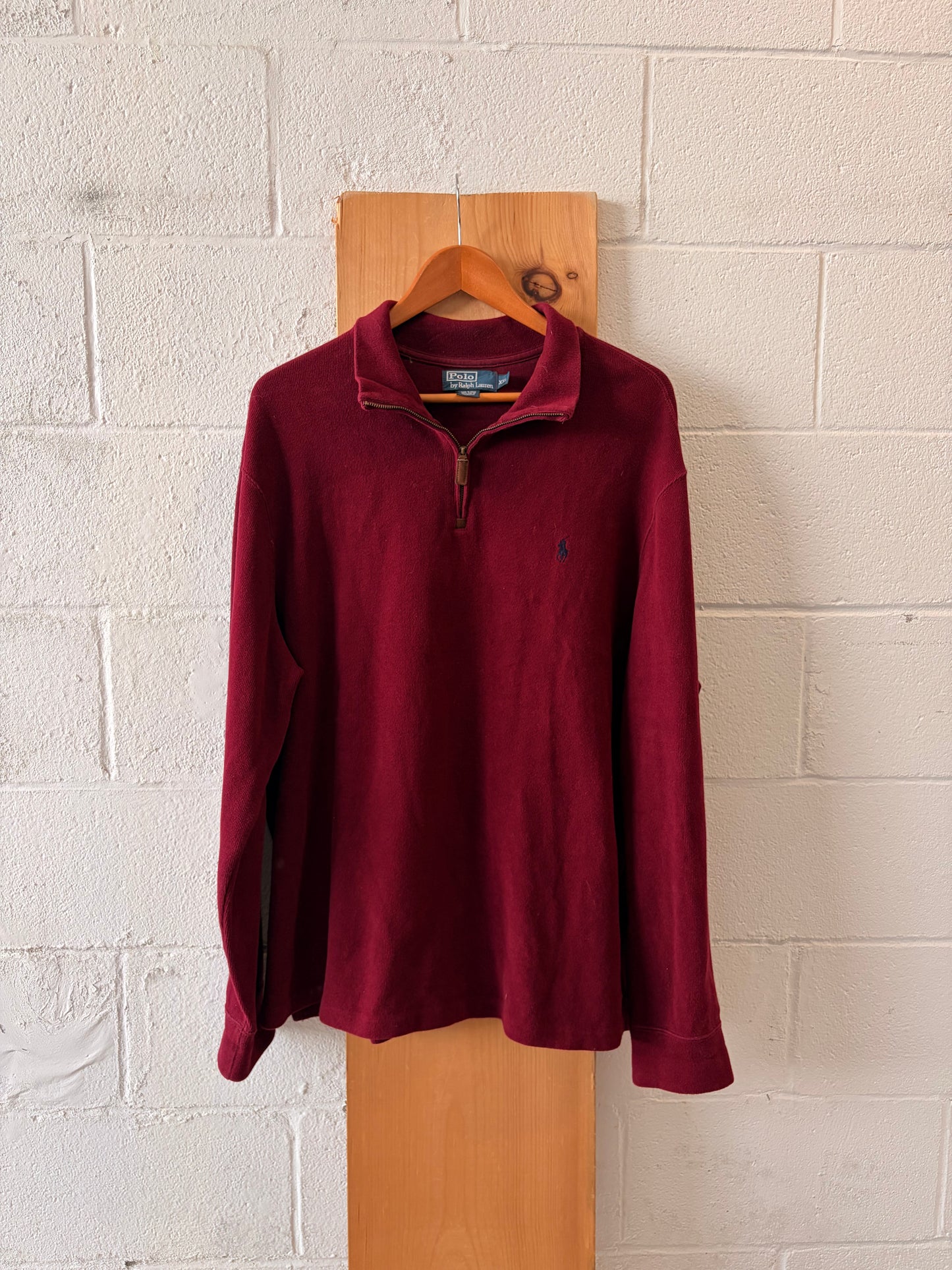 Dark Red Ralph Lauren Quarter Zip : XXL