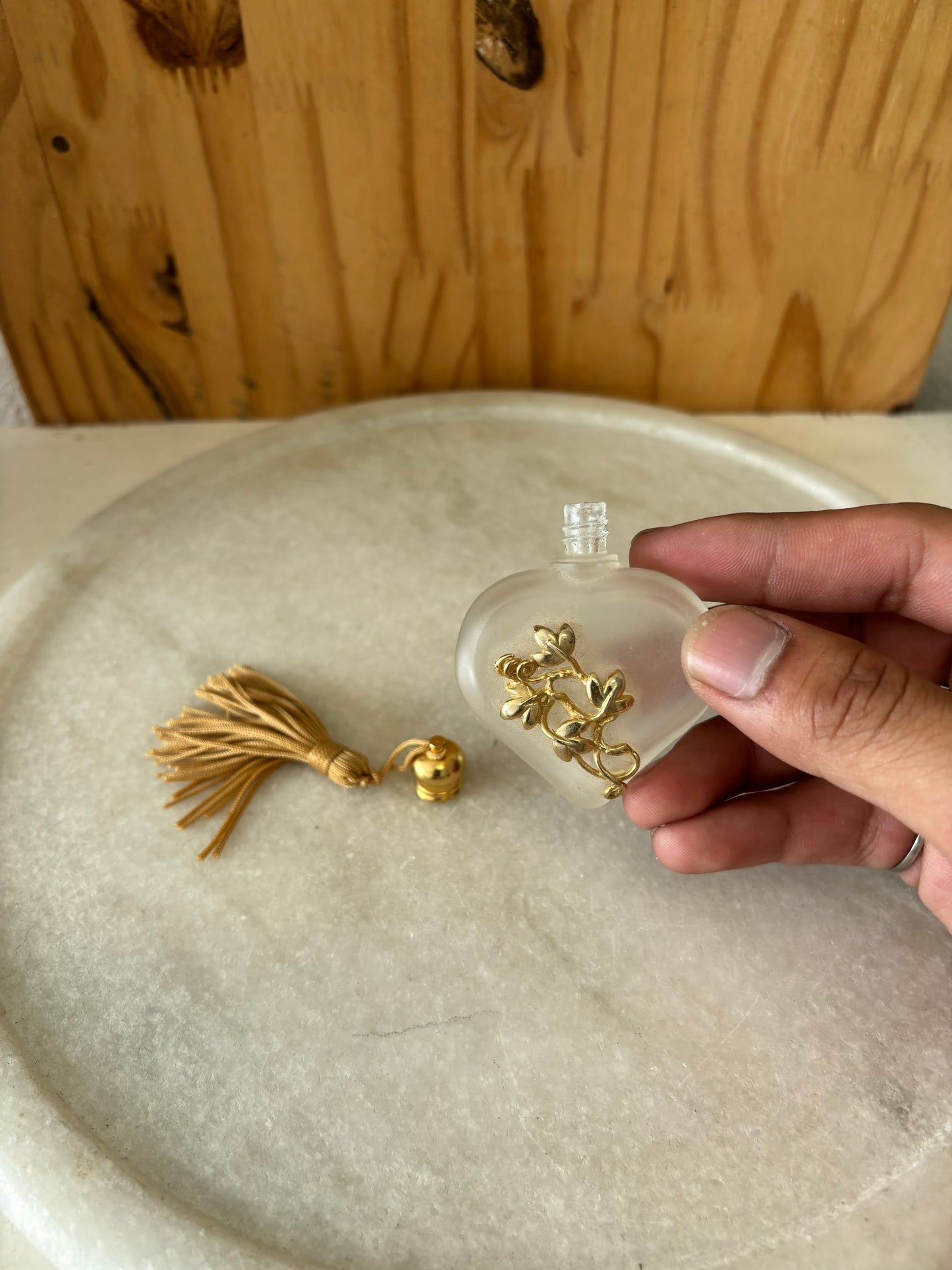 Vtg Heart Perfume Bottle