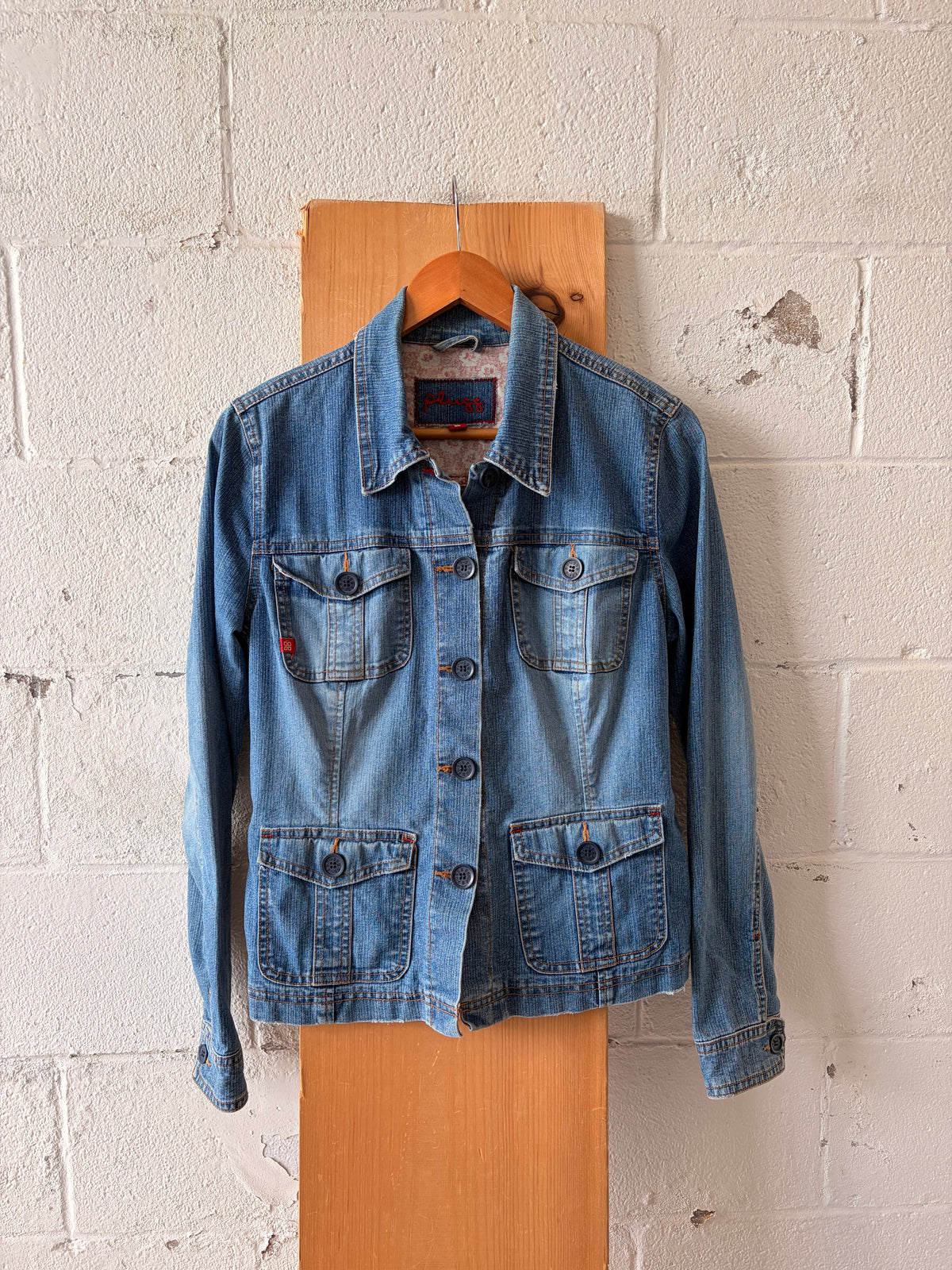 Y2K PLUGG Denim Jacket : L