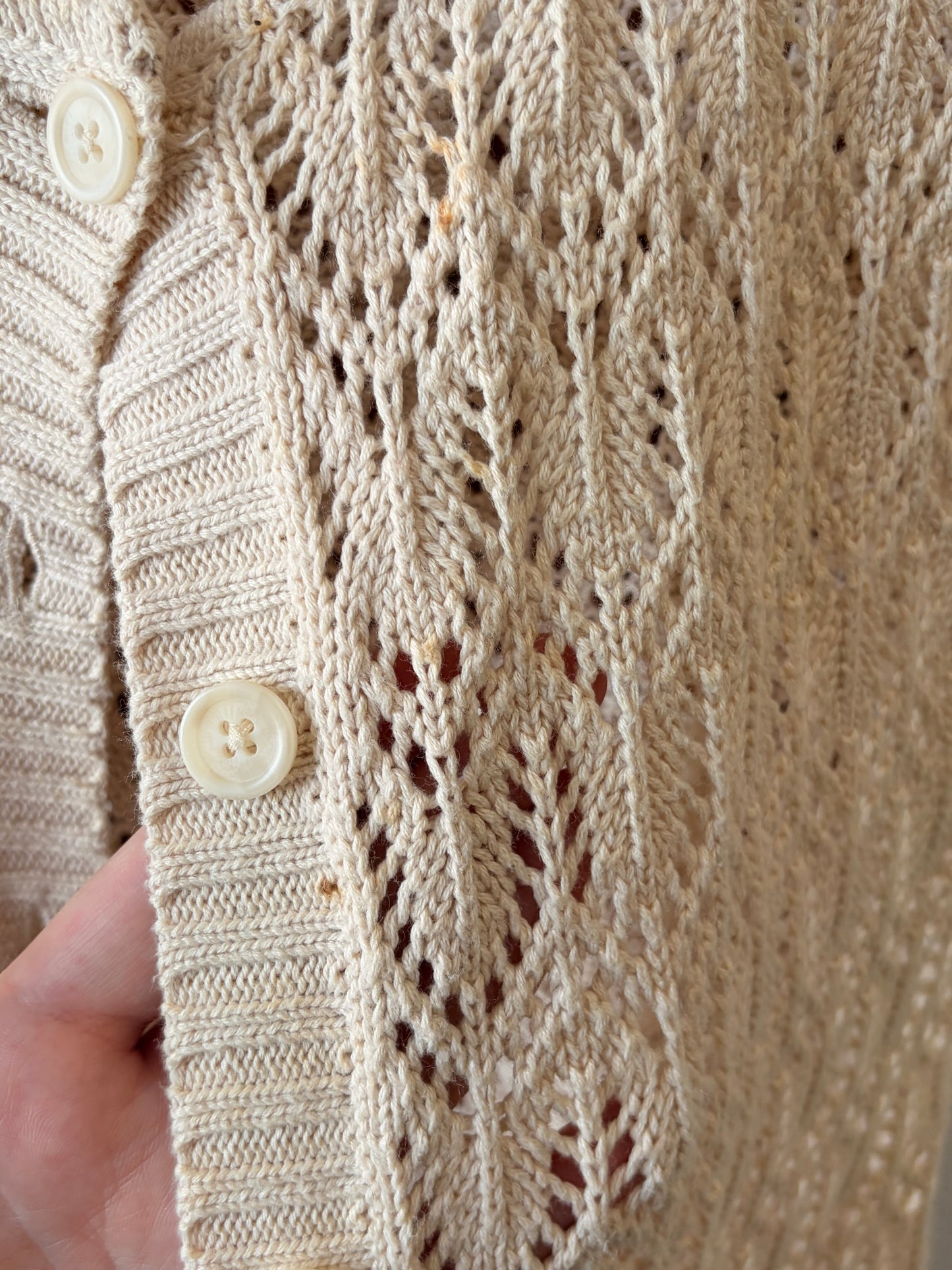 Short Sleeve Knit Cardigan : L