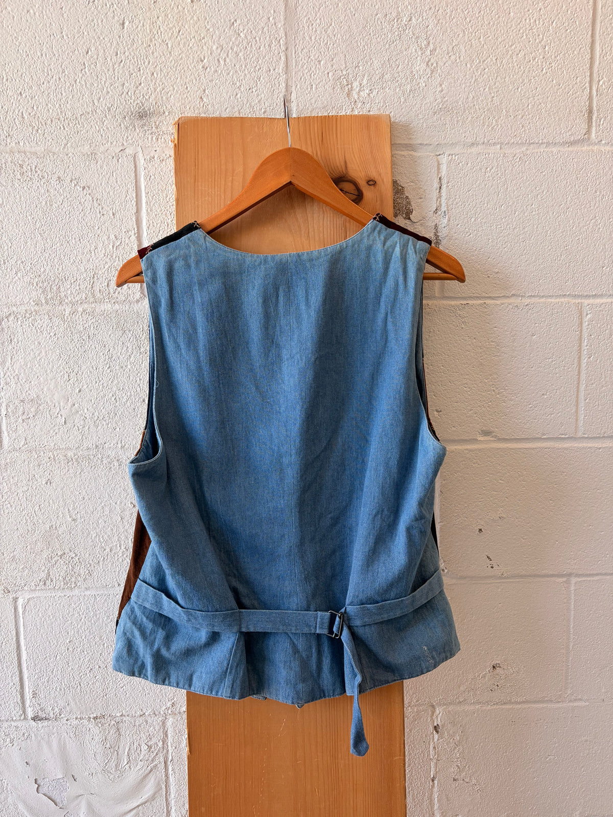 Vtg Patchwork Velvet Vest : L