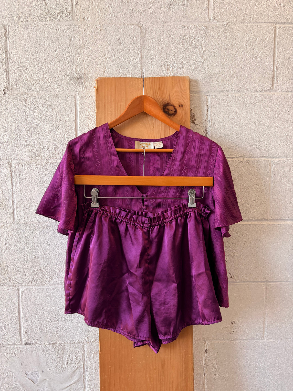 Vtg Victoria’s Secret Gold Label Purple Sleep Set : M