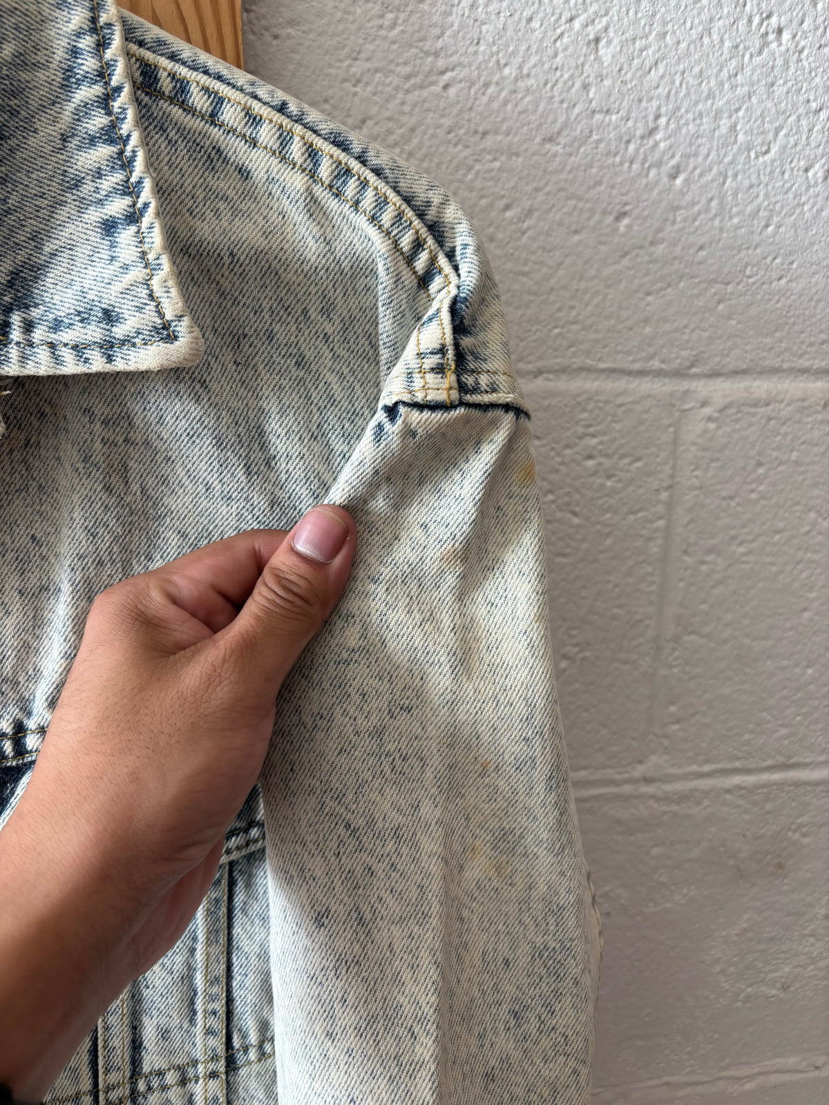 Vtg Acid Washed Lee Denim Jacket : ~L