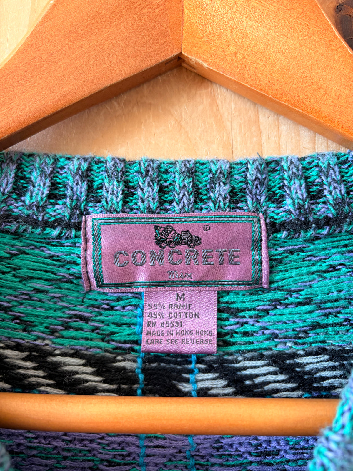 90’s Geometric Concrete Mix Sweater : M