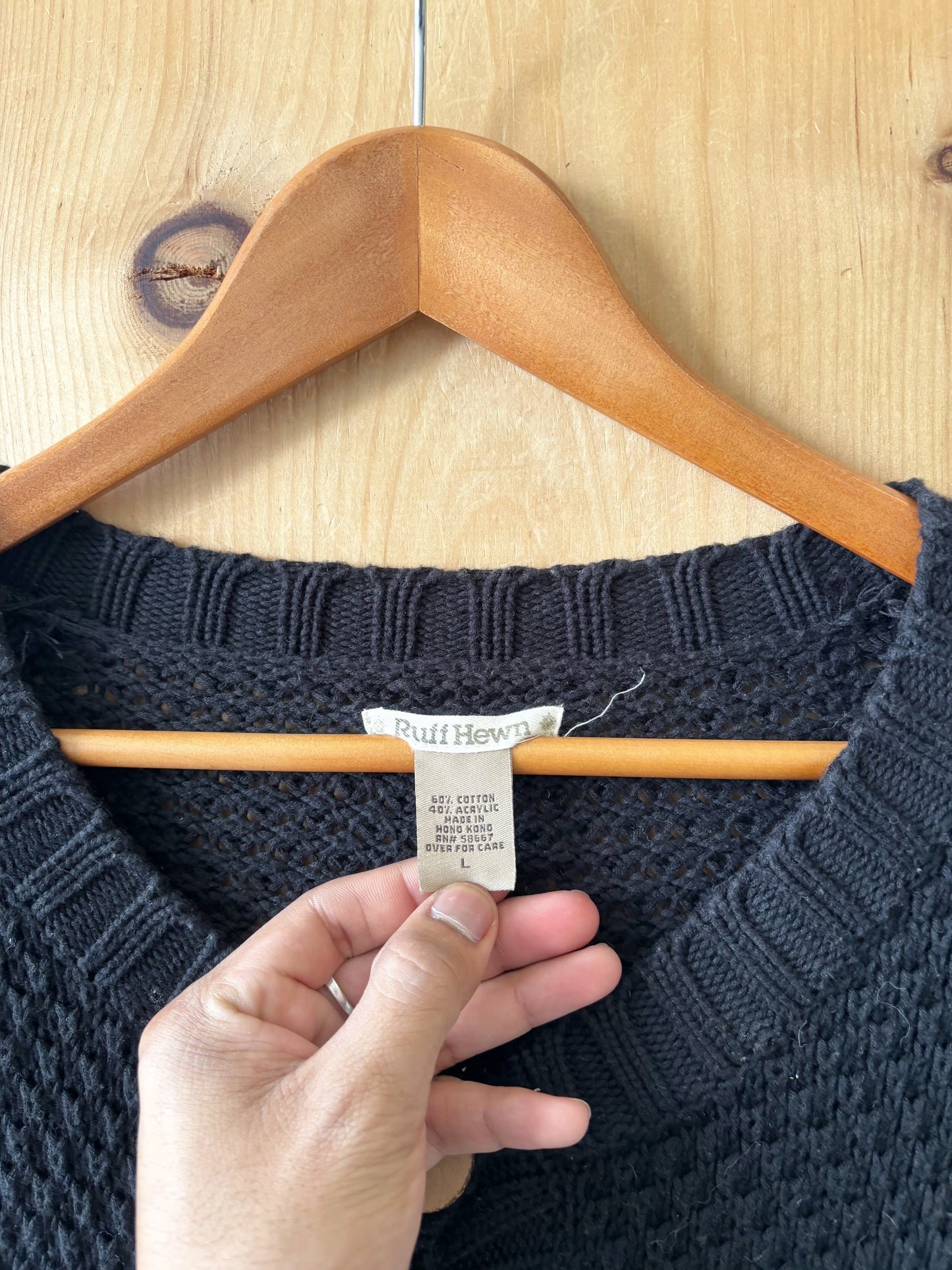 Black Knit Cardigan : L