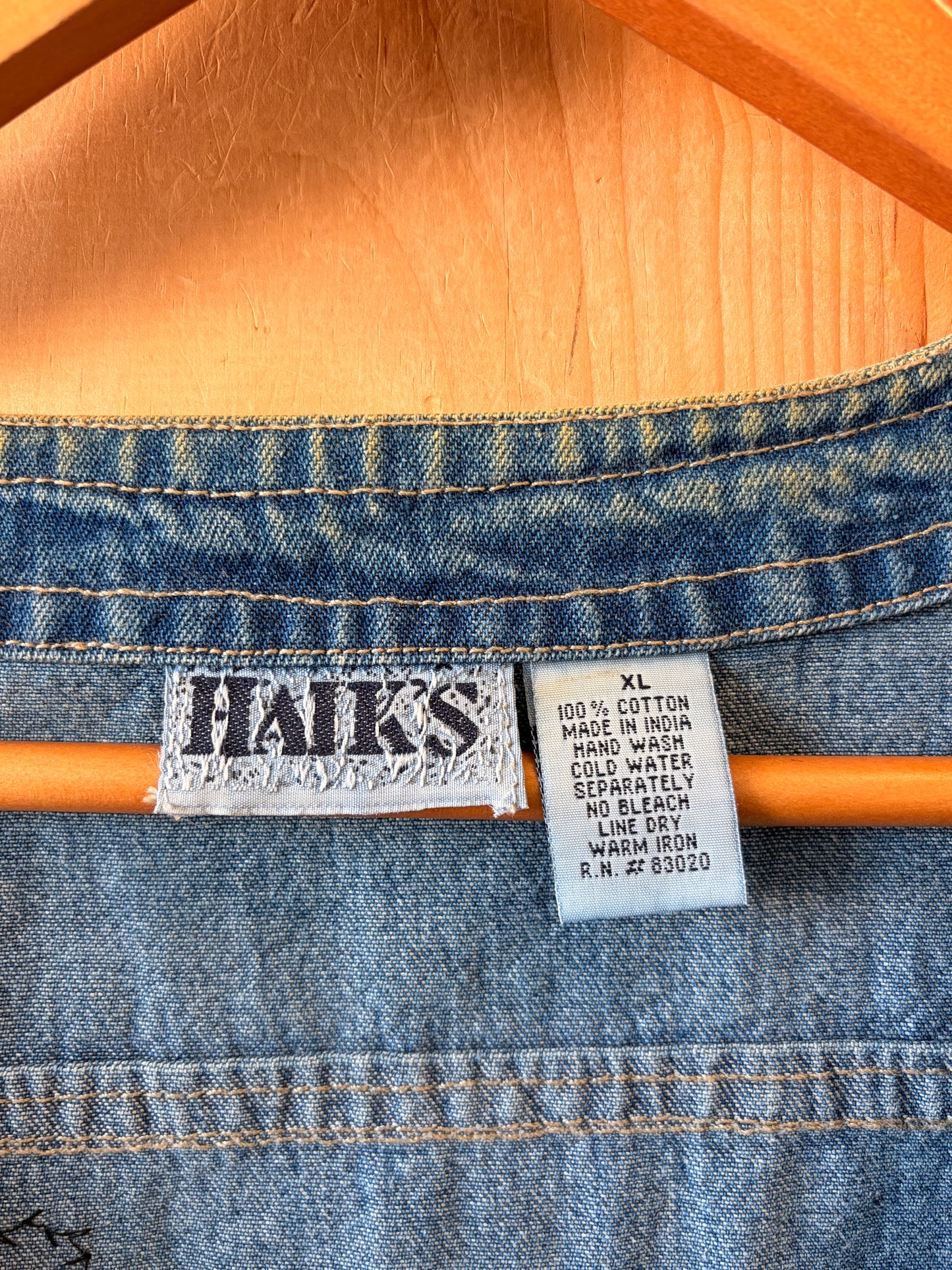 Patchwork Faces Denim Vest : XL