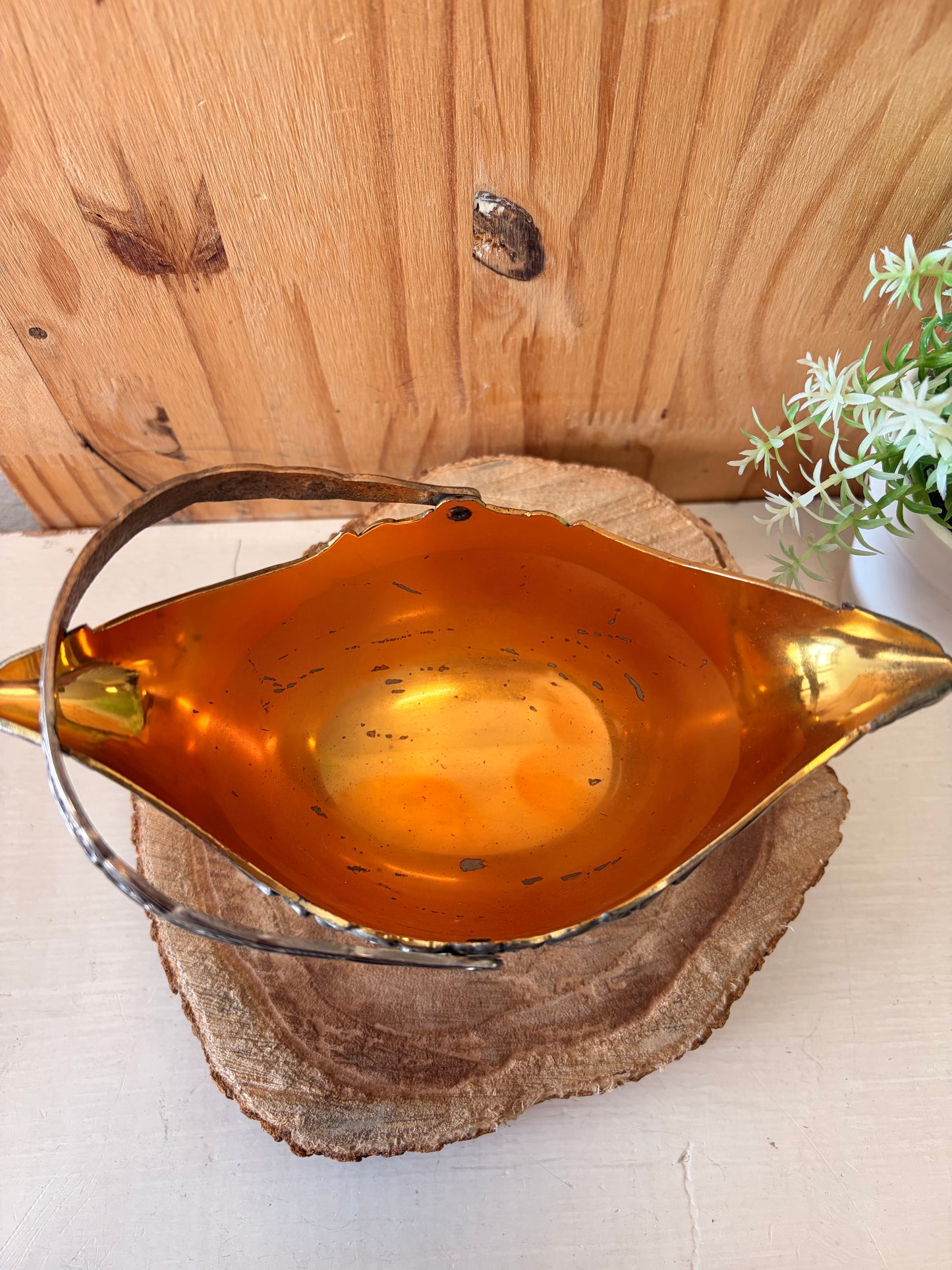 Two Tone Ornate Metal Basket (Local Pick Up Only)