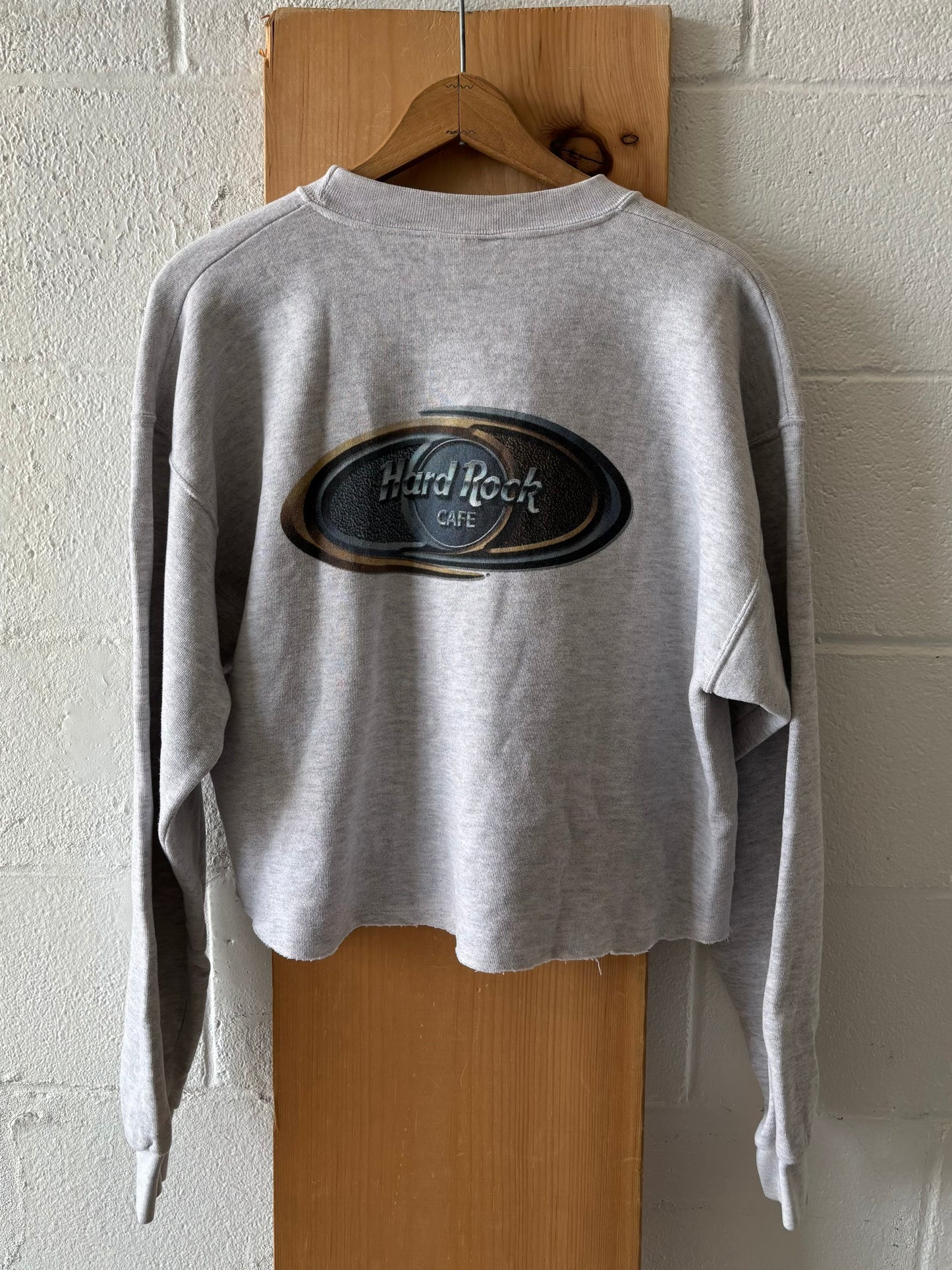 Vtg Hand Cropped Hard Rock Crew : L
