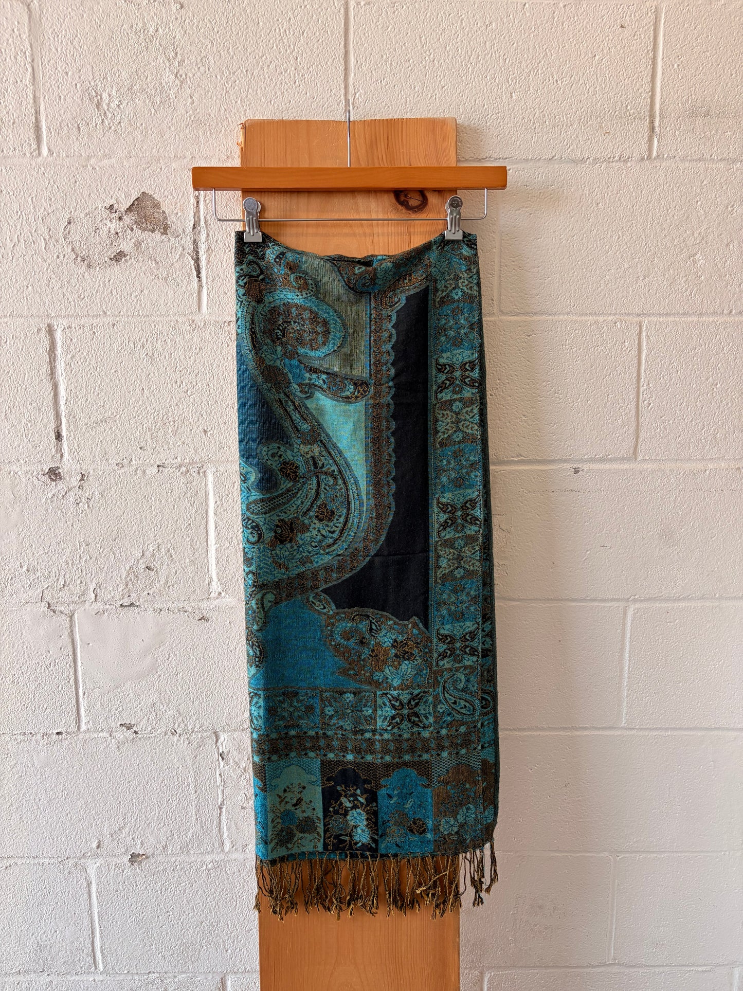 Blue Paisley Scarf / Wrap