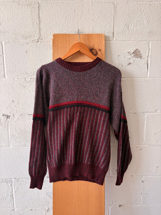 Vtg Striped Red Sweater : S
