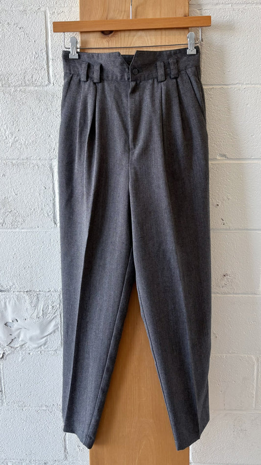 Vtg Gray High Waist Trousers : 27” W