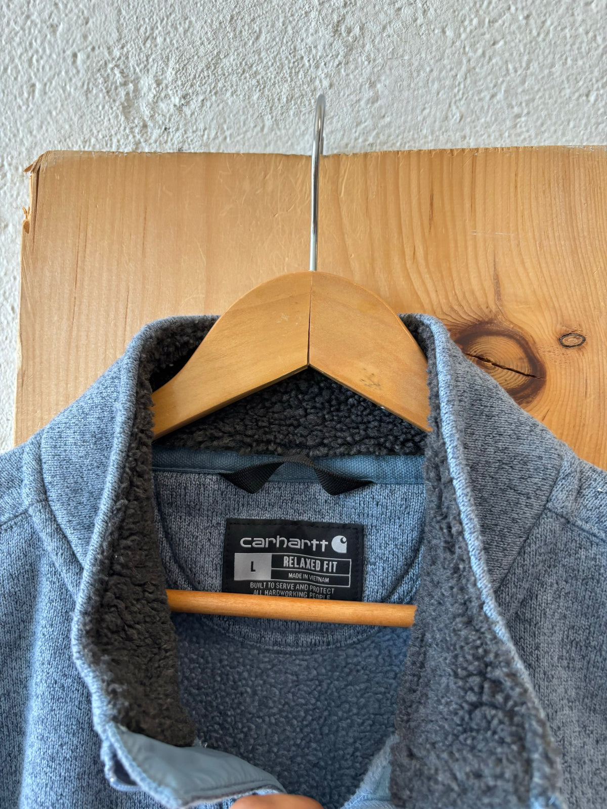 Blue Carhartt Quarter Snap Pullover : L