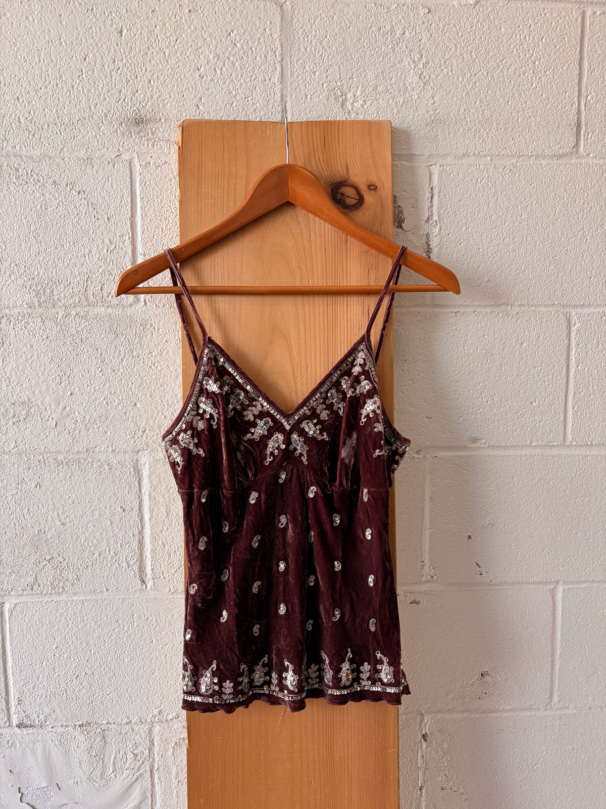 Y2K Velvet Sequins Tank : S
