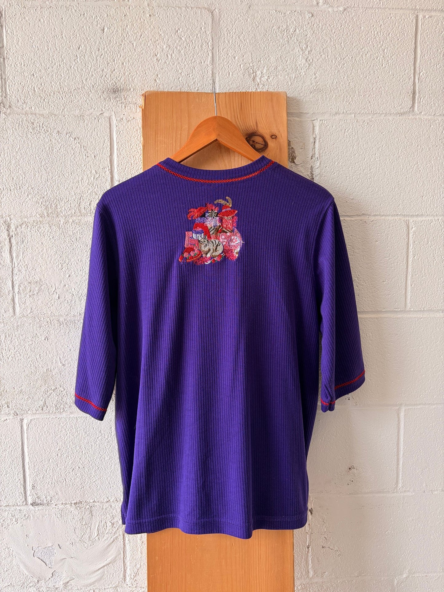 Sassy Cat Embroidered Top : L