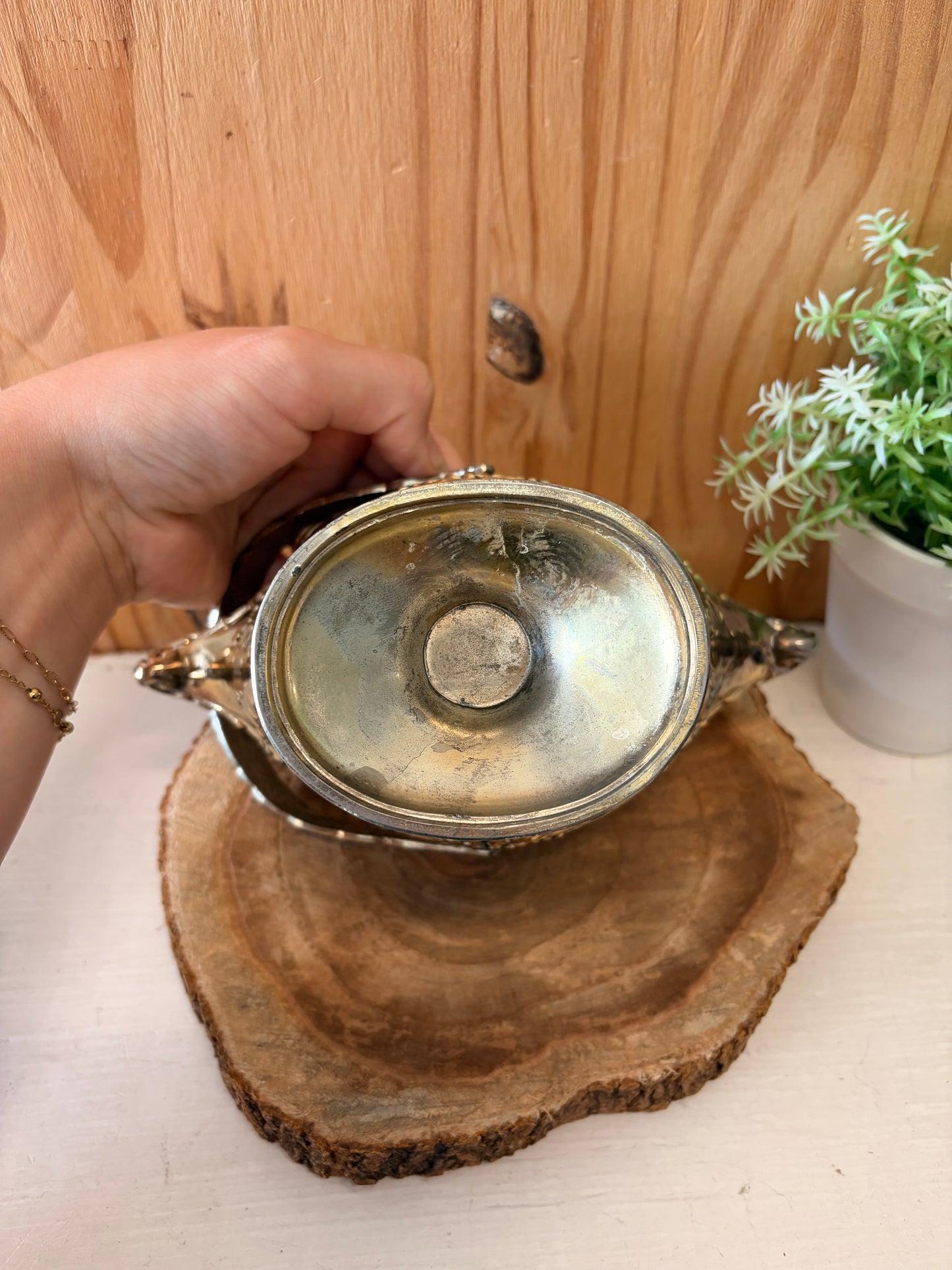Two Tone Ornate Metal Basket (Local Pick Up Only)