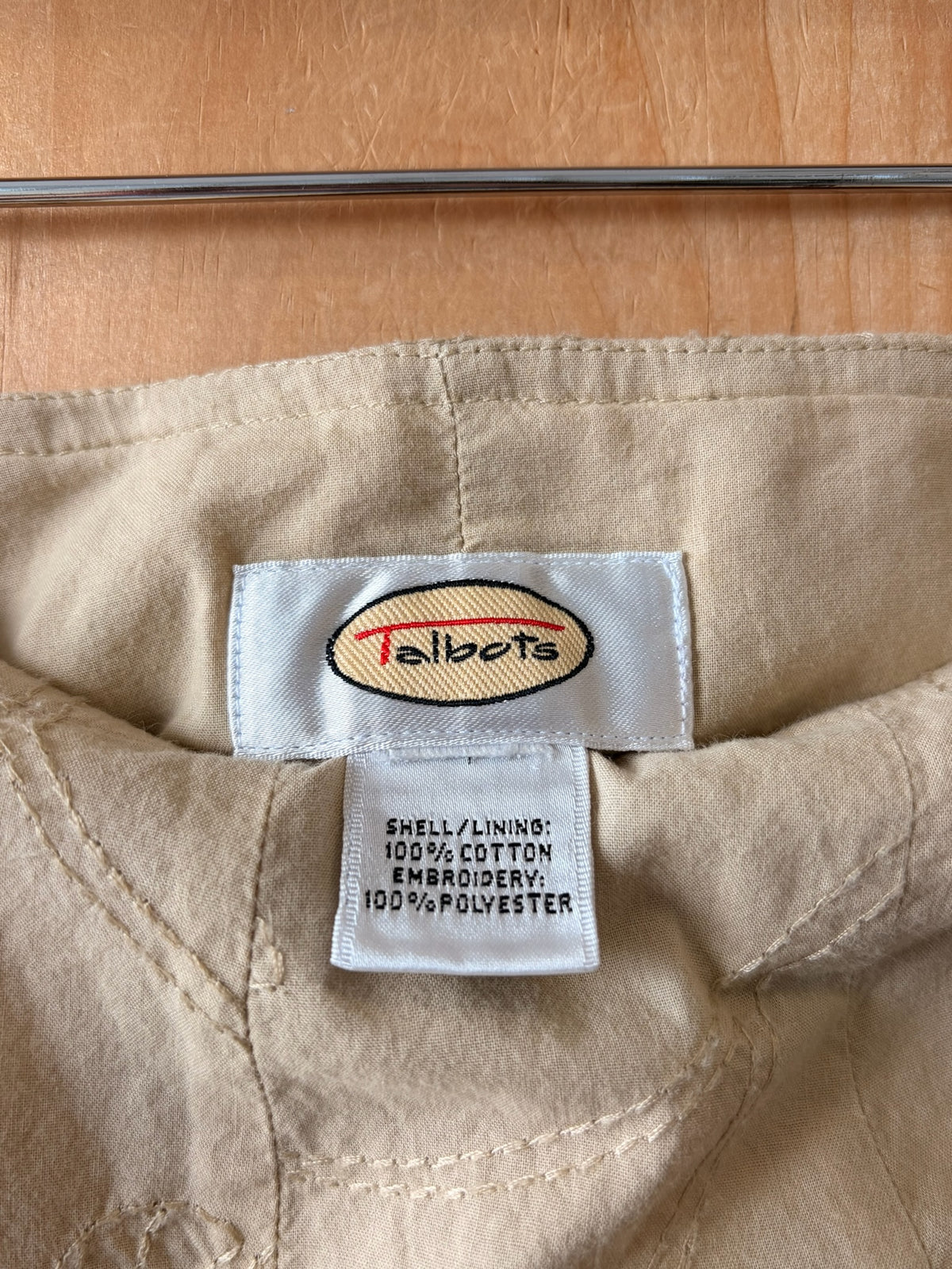 Khaki Cotton Midi Skirt : 32” W