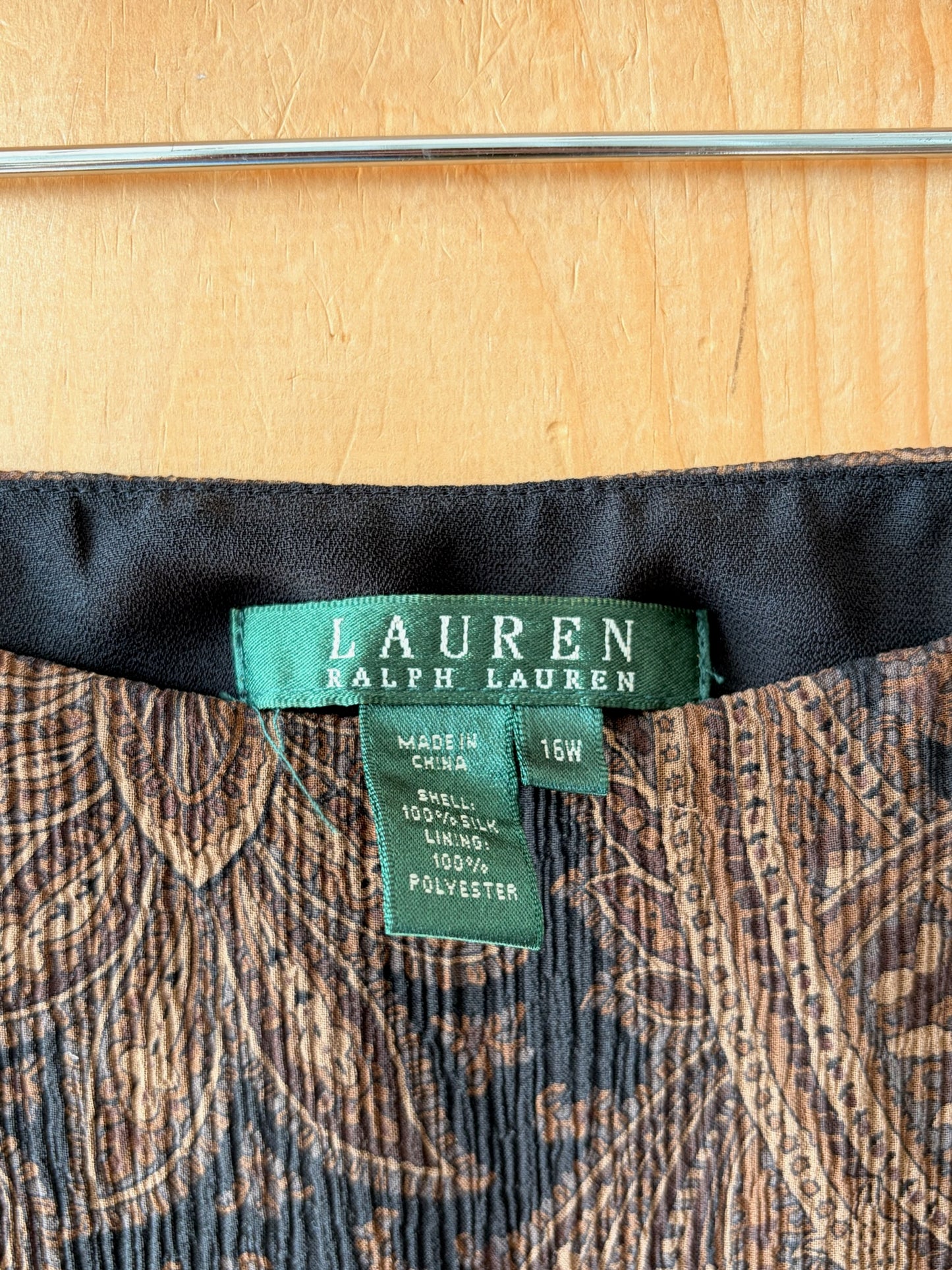 Vtg Lauren RL Paisley Midi Skirt : 16W
