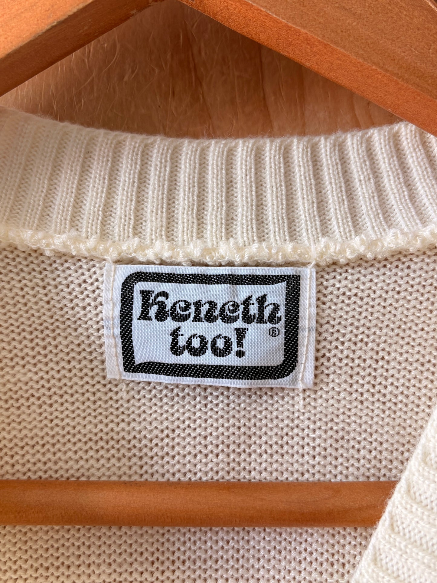 Vtg White Sweater Vest : S
