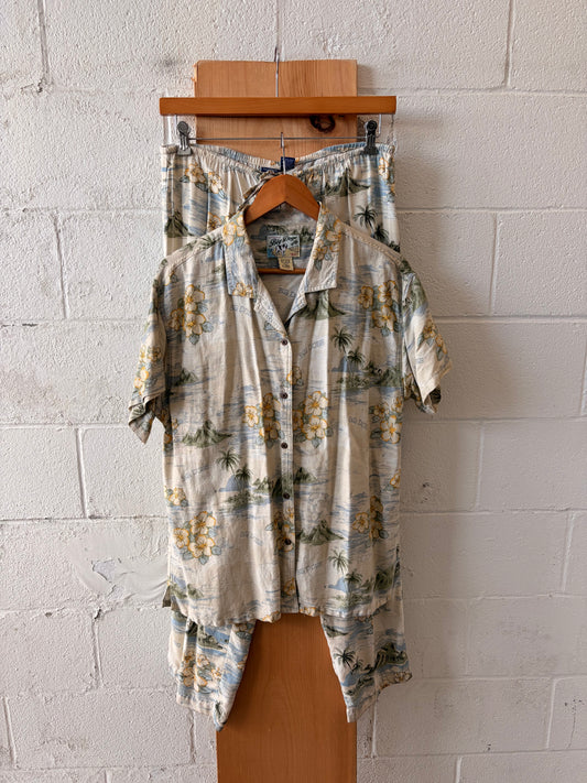 Vtg Big Dogs Matching Hawaiian Set : L/XL