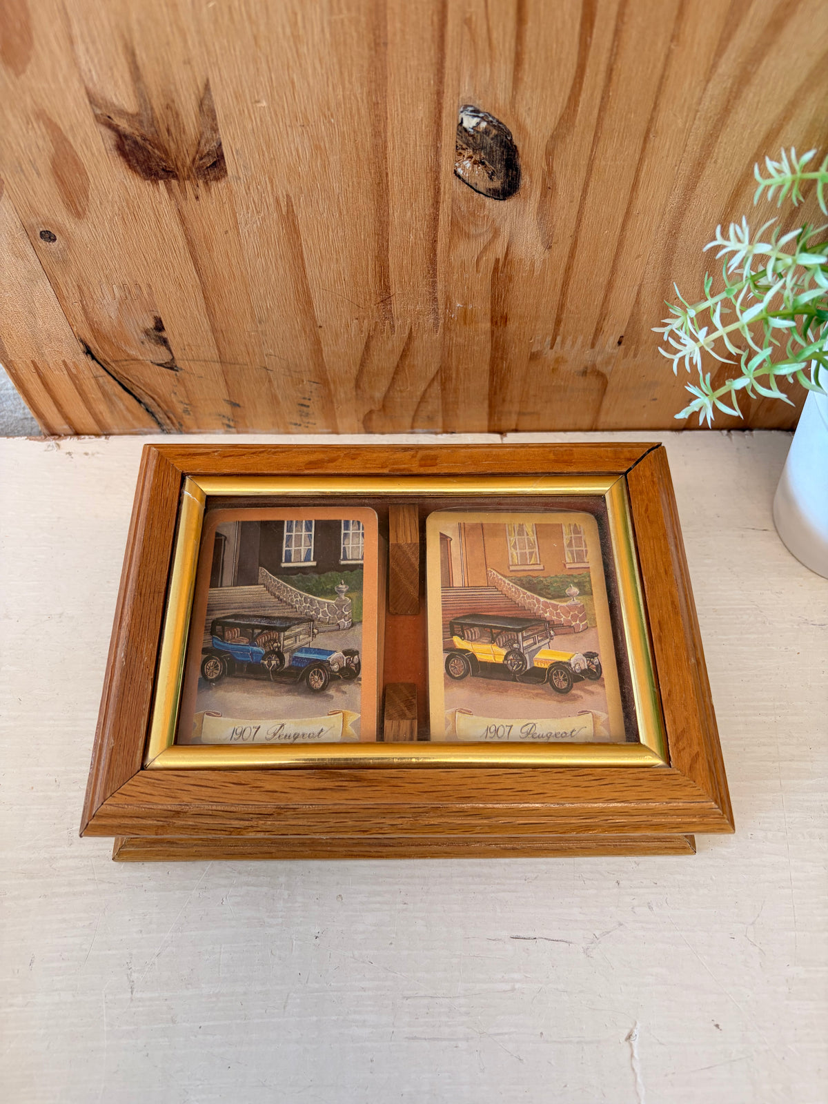 Vtg Pair of Peugeot Cards & Case (Local Pick Up Only)