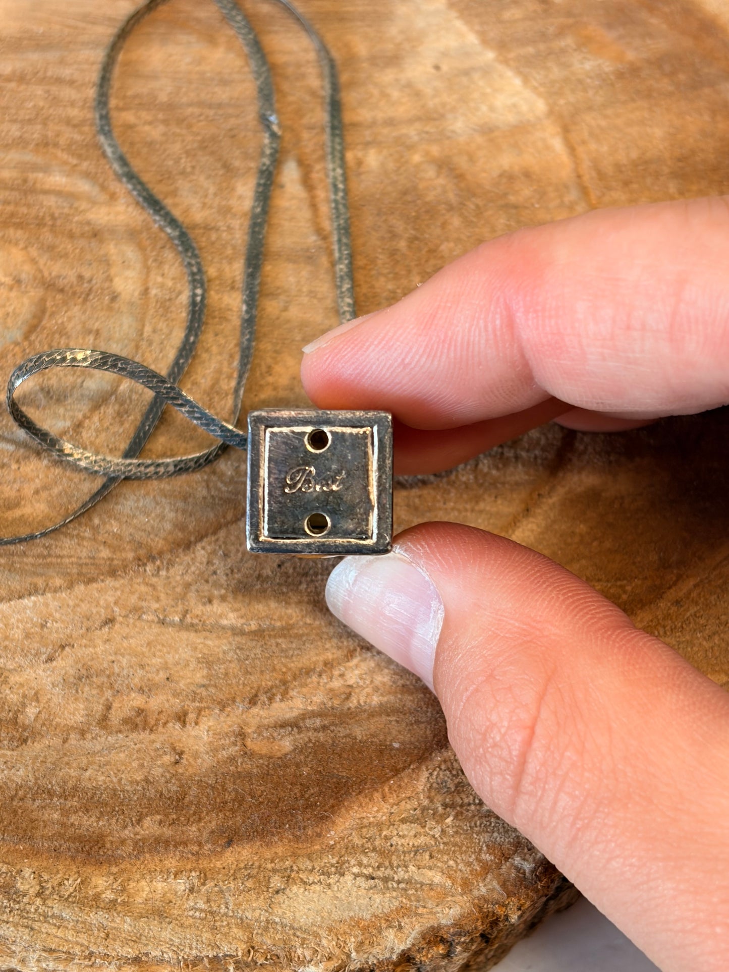 Vtg 925 Silver Wish Prayer Box Necklace