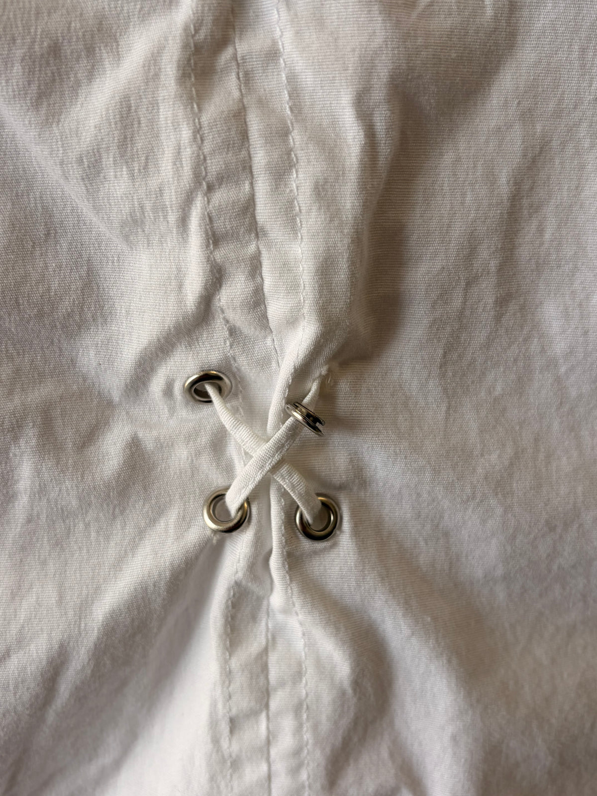 Lace-Up White Blouse : 3X