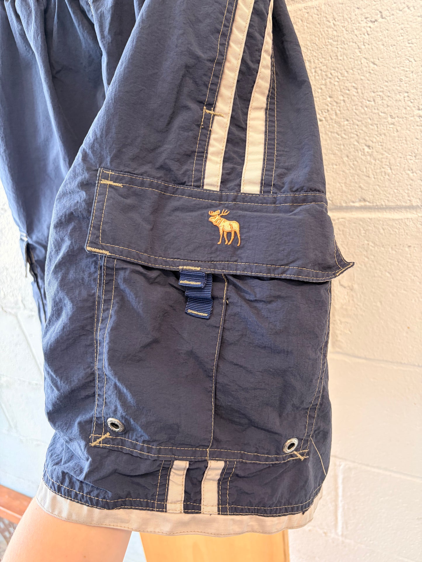 Vtg Abercrombie Navy Swim Shorts : M/L