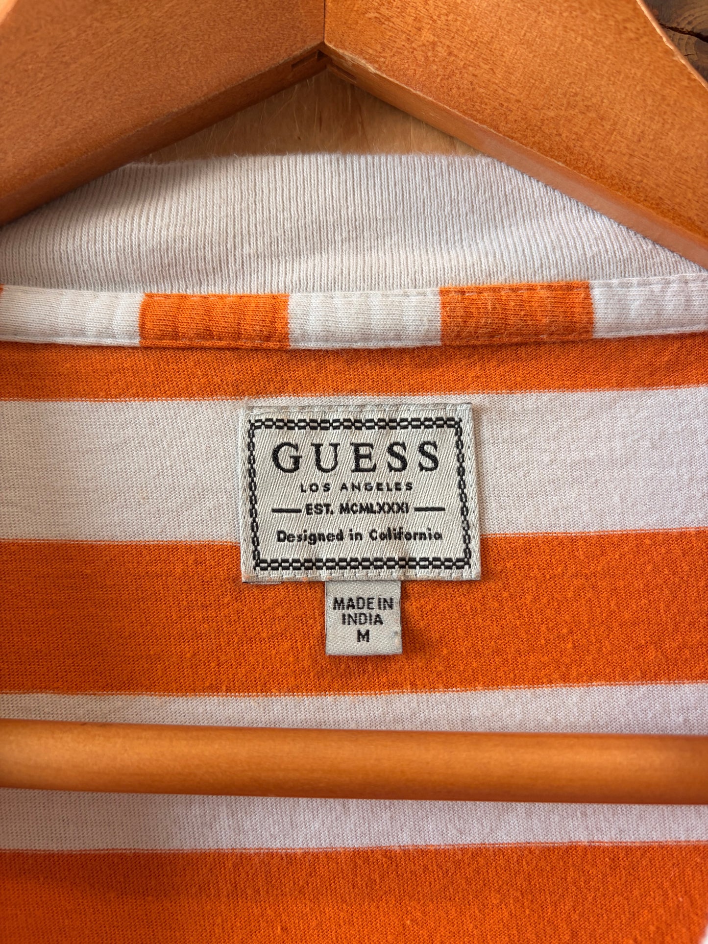 Orange Striped Guess Tee : M