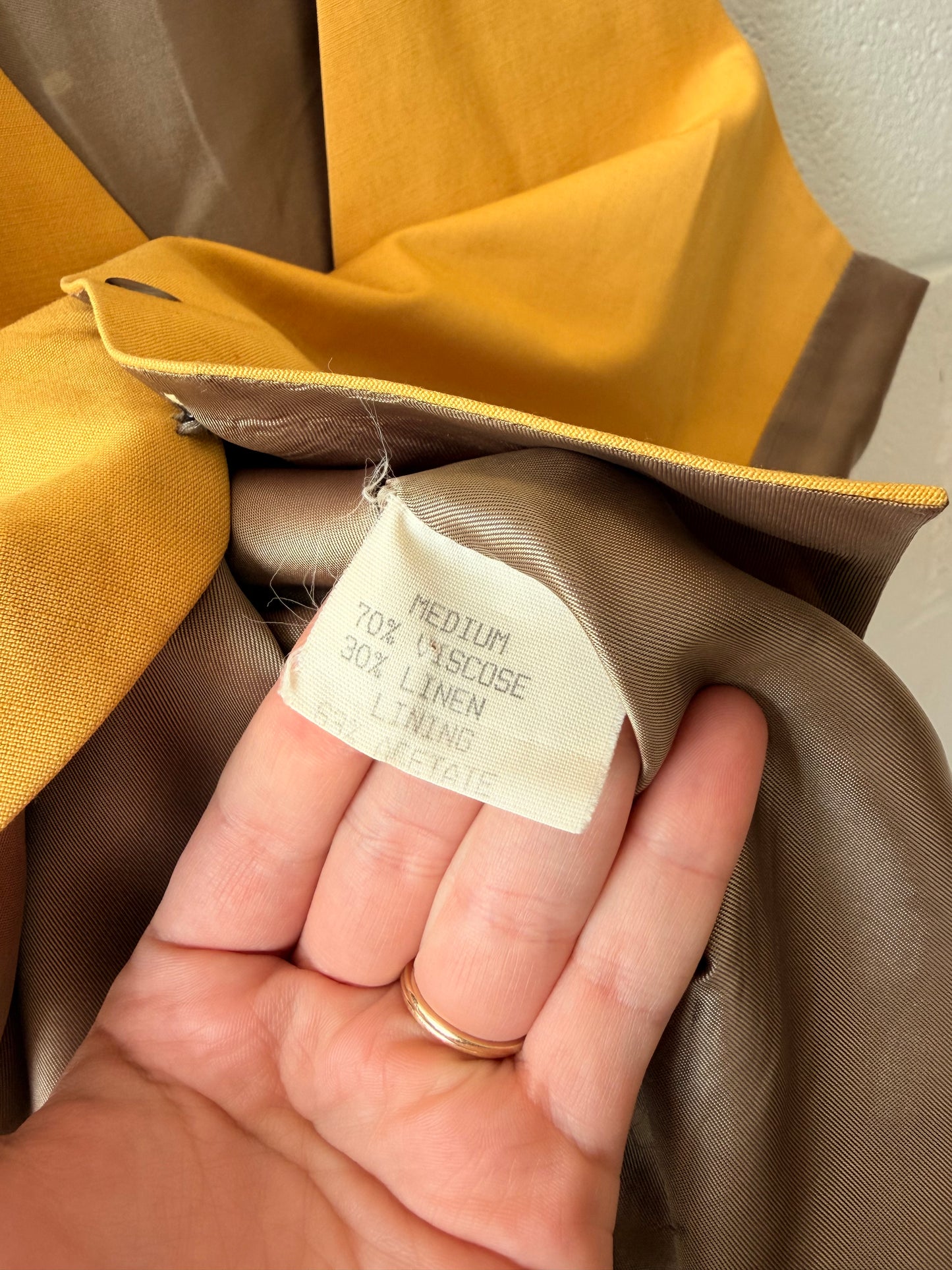 Vtg Mustard Yellow Vest : M