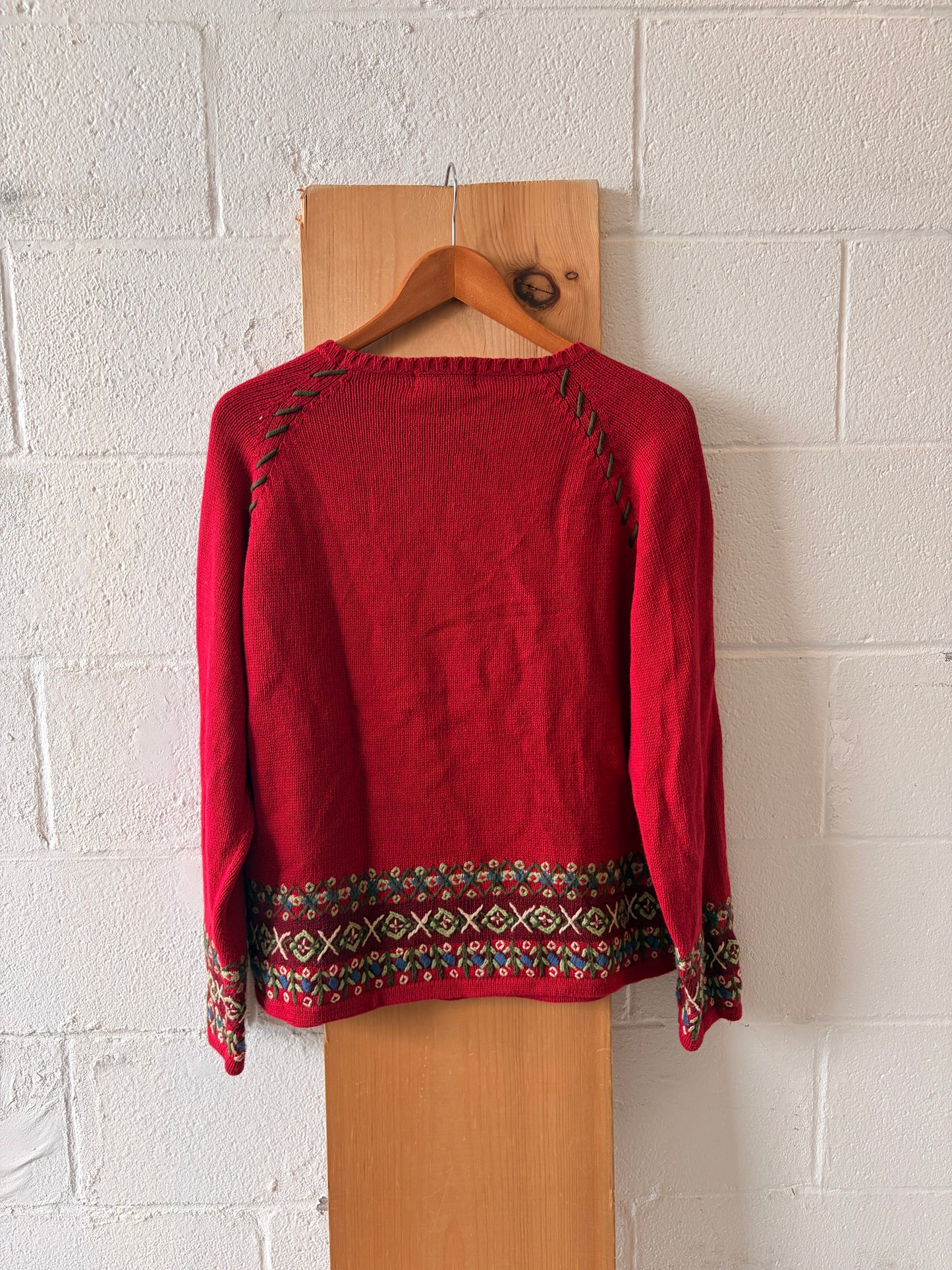 Embroidered Sheep Sweater : XL