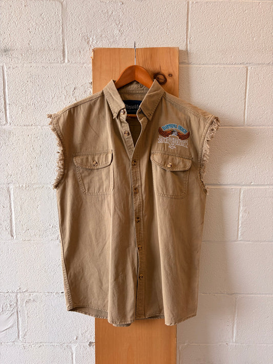 ‘09 “Biketober Fest” Sleeveless Button Down : M