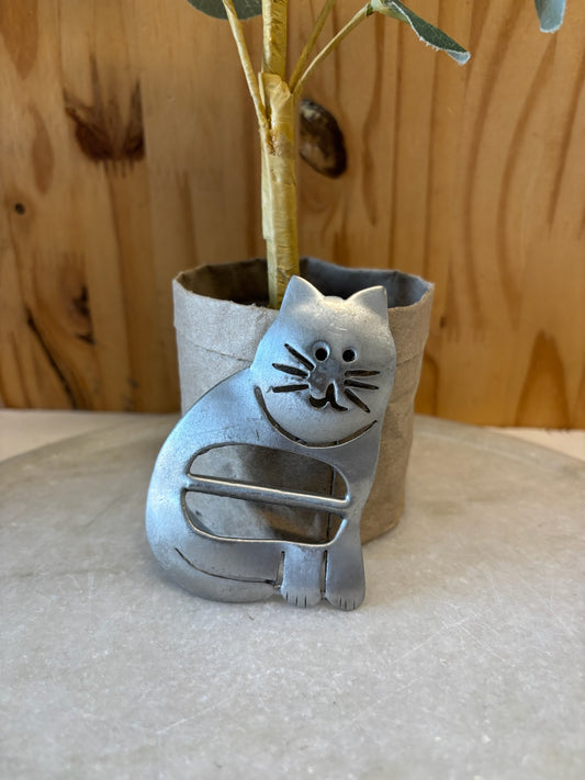 Vtg Cat Scarf Clip/Slide