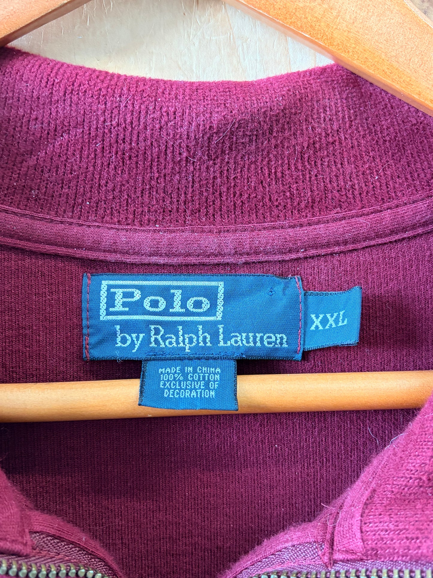 Dark Red Ralph Lauren Quarter Zip : XXL