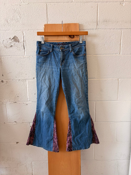 Reworked Purple Flare Jeans : 4S