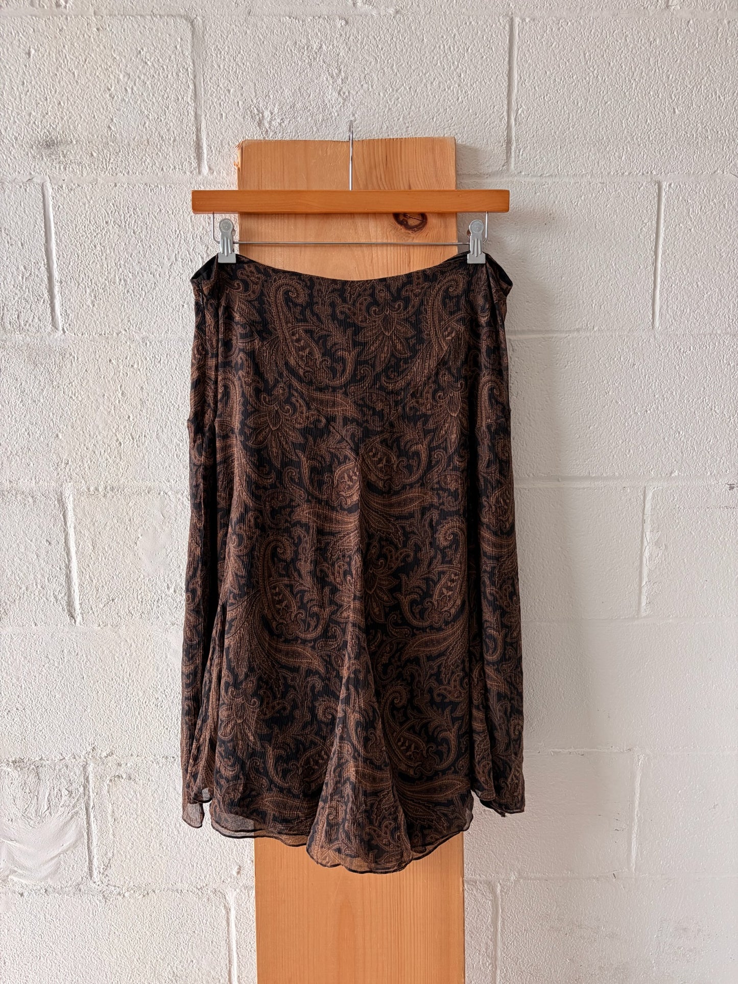 Vtg Lauren RL Paisley Midi Skirt : 16W