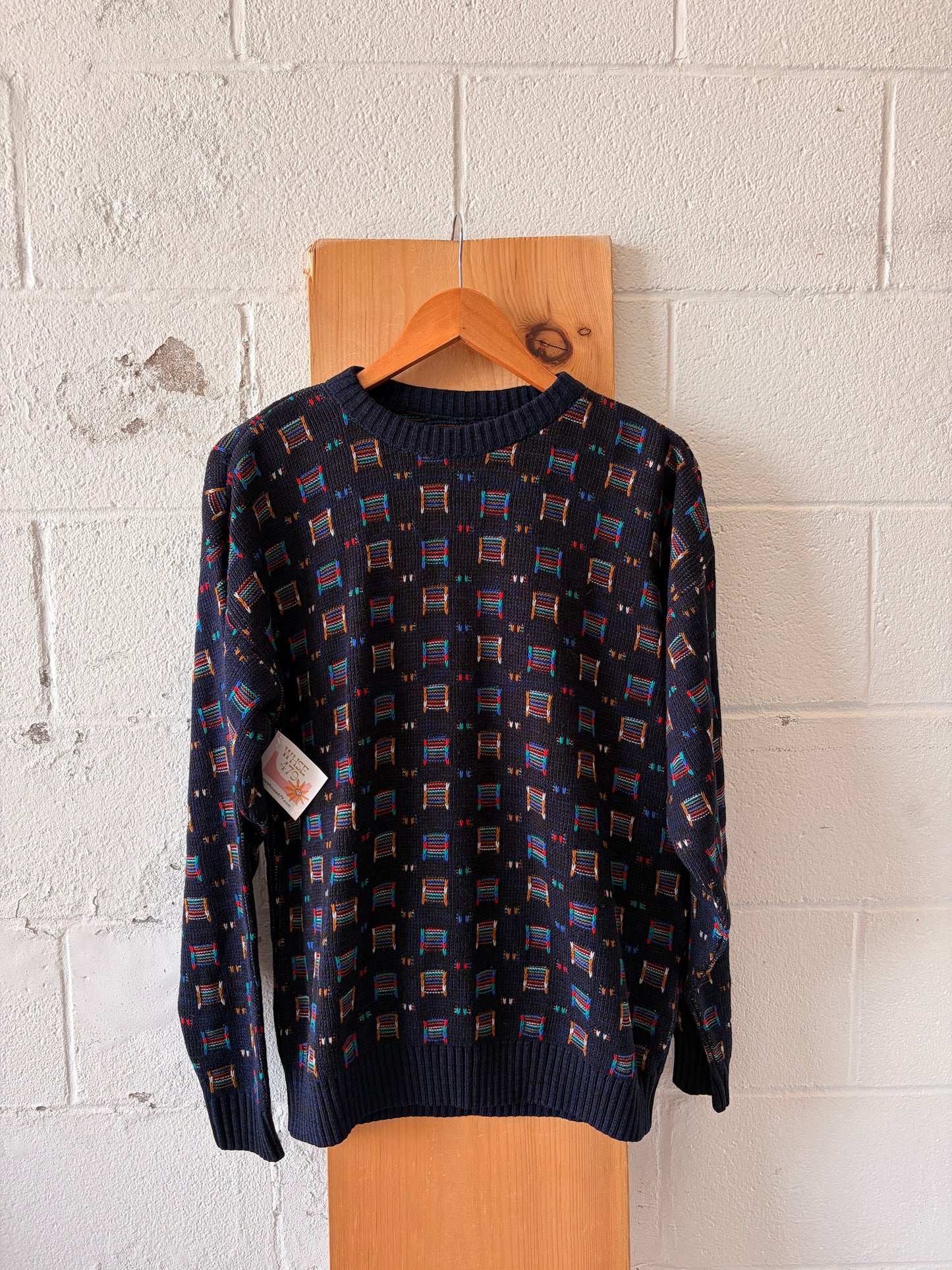 Colorful Geometric Patterned Sweater : L